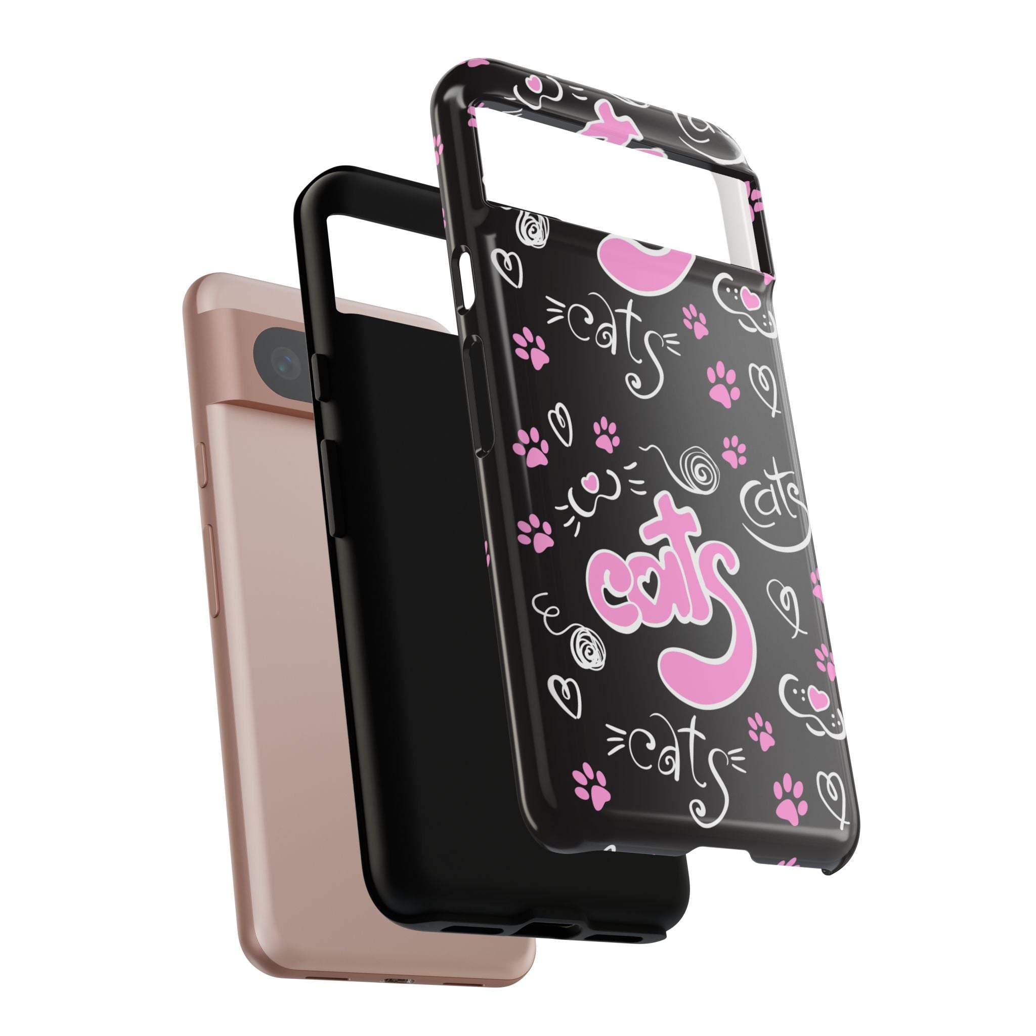 Cute Cat Print Phone Cases, Tough Cases for Cat Lovers, Pet Phone Cover, Gift for Cat Moms, Stylish Phone Accessories