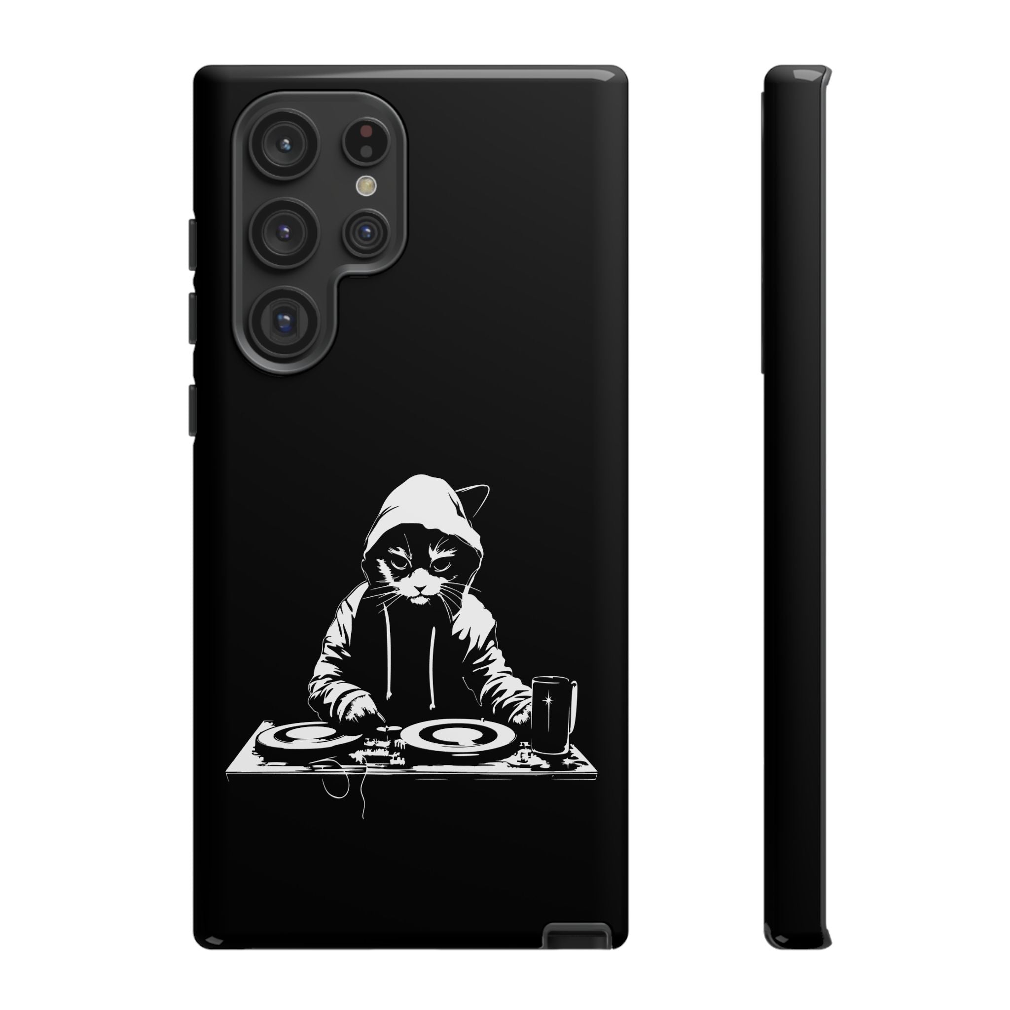 DJ Cat Phone Case, Tough Phone Cover, Pet Lover Gift, Music Enthusiast Accessory, Cute Cat Decor, Unique Case Design