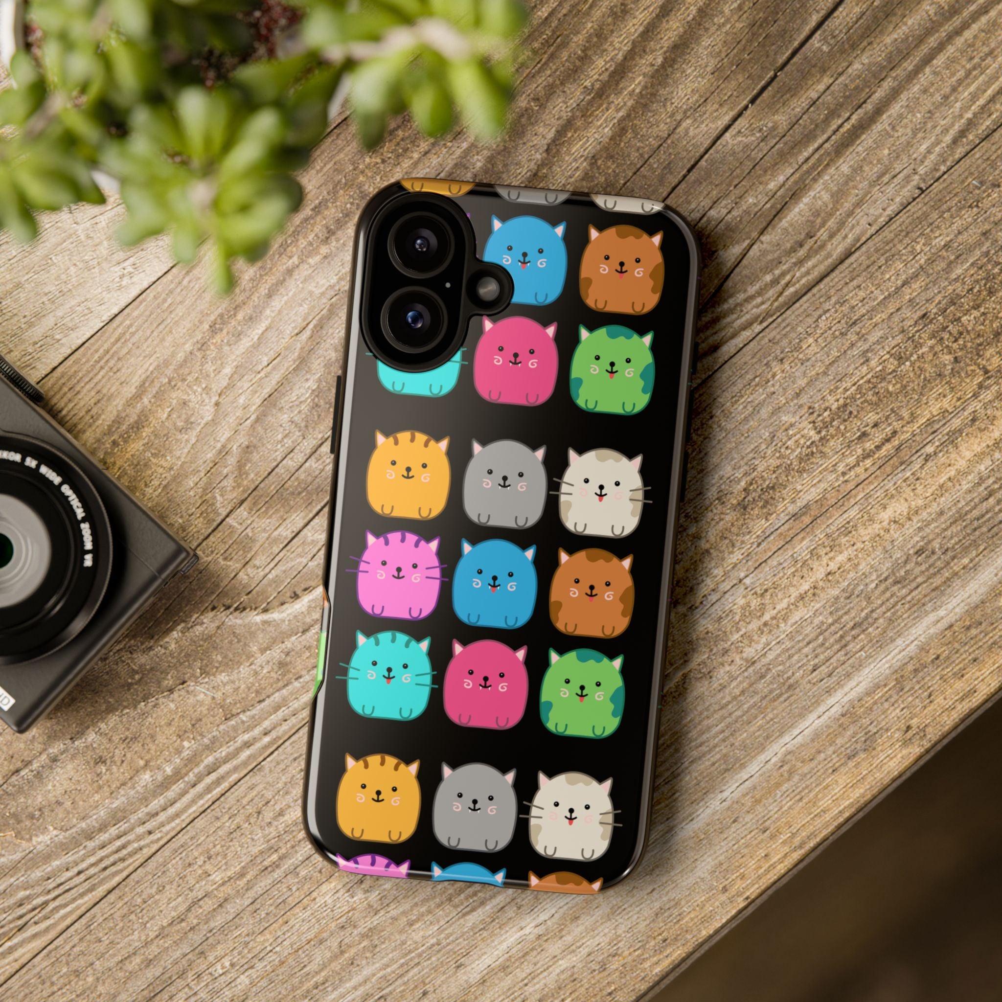 Cute Cat Phone Case, Kawaii Animal Lover Gift, Tough Phone Cover for Kids and Adults, Fun Cat Designs for Birthdays, Pet Lovers