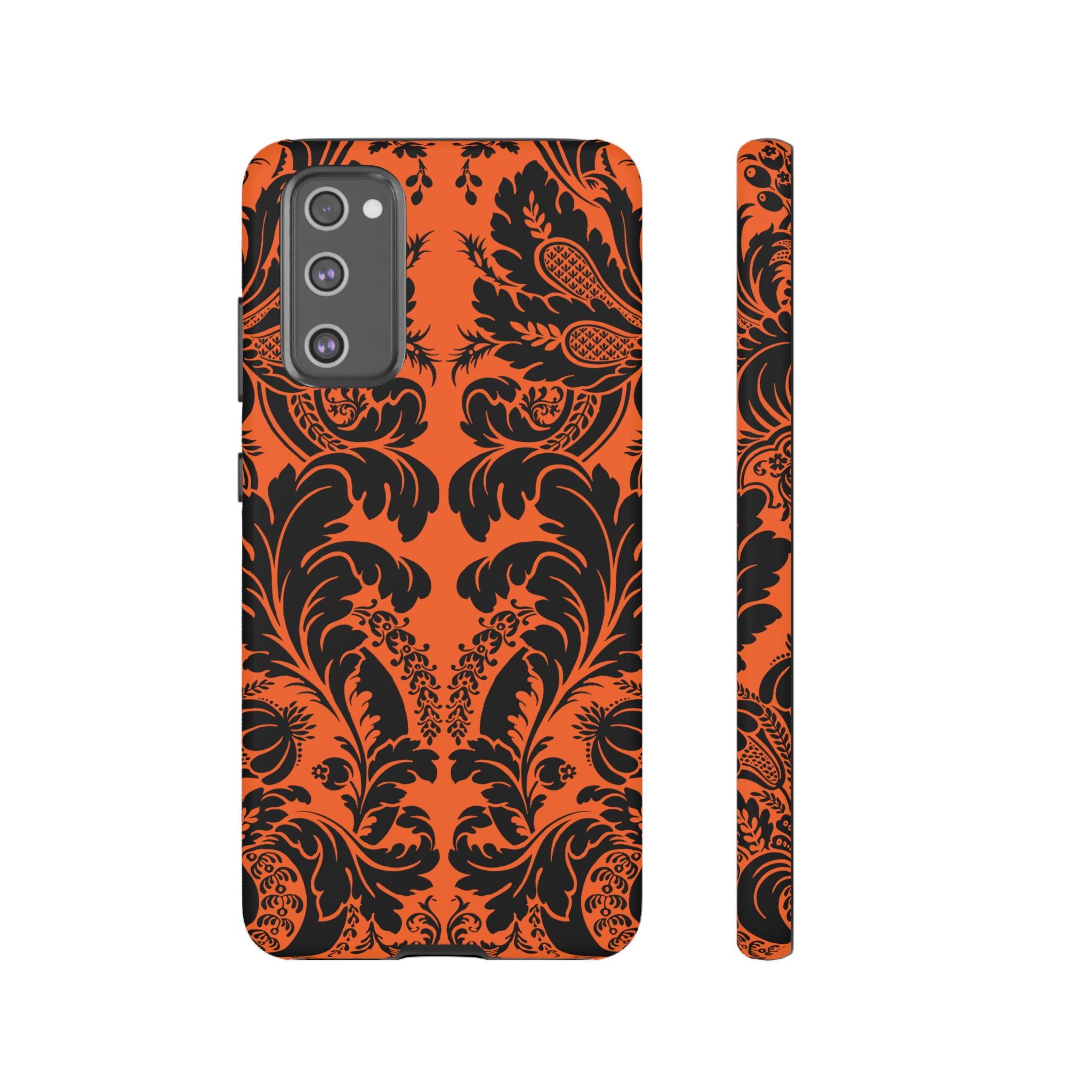 Elegant Phone Case with Orange Floral Design | Tough Cases, Smartphone Cover, Gift for Her, Floral Patterns, Stylish Accessories