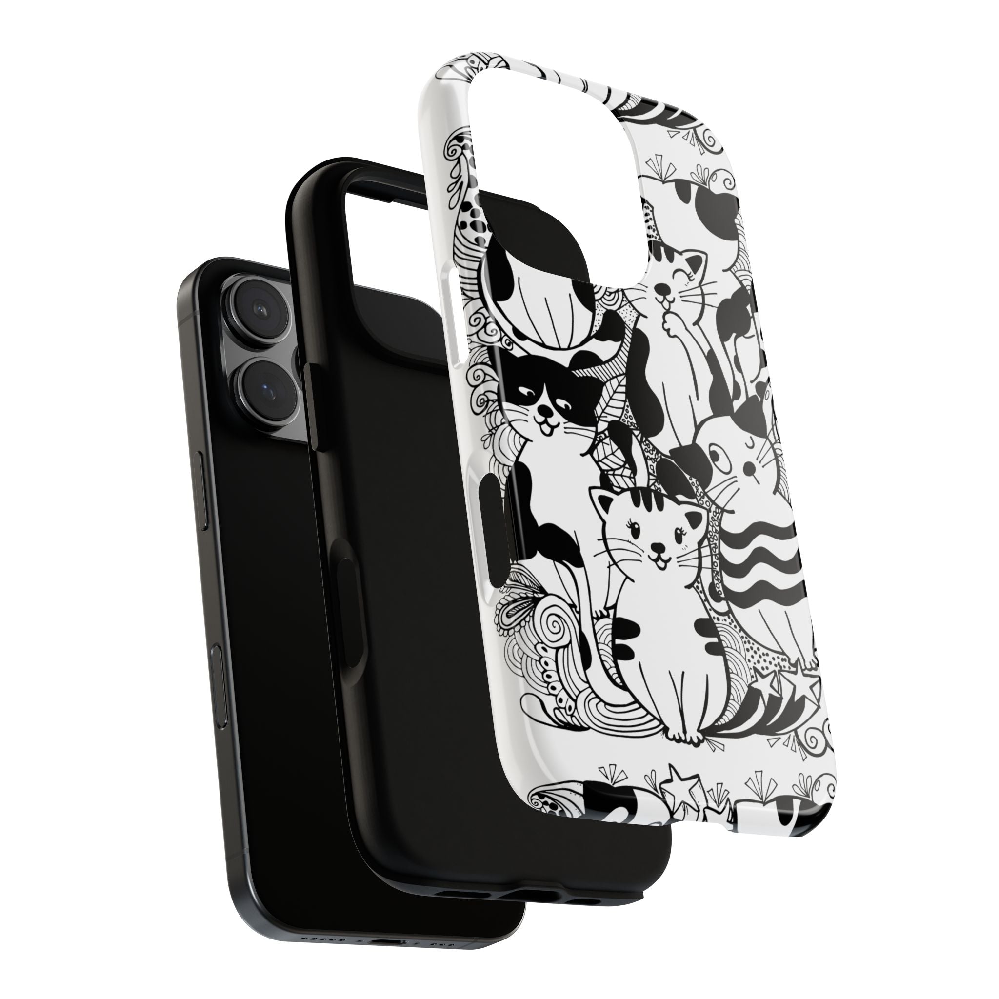Cat-Themed Phone Case, Cute Cat Art, Pet Lover Gift, Birthday Present, Unique Cat Decor, Fun Tech Accessories, Animal Lover Case