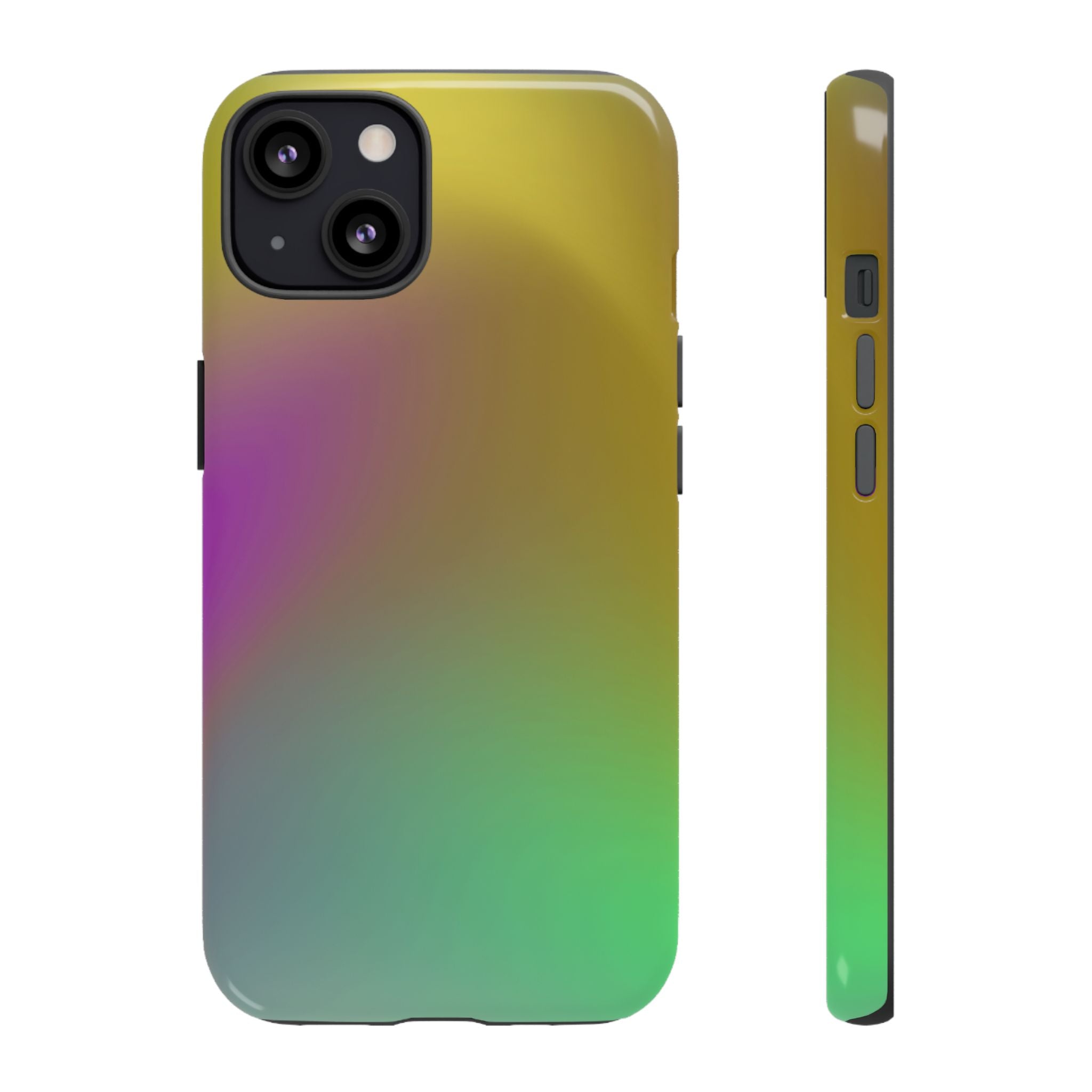 Vibrant Phone Case, Tough Cases, Colorful Phone Cover, Durable Mobile Case, Yellow Green Gradient Design