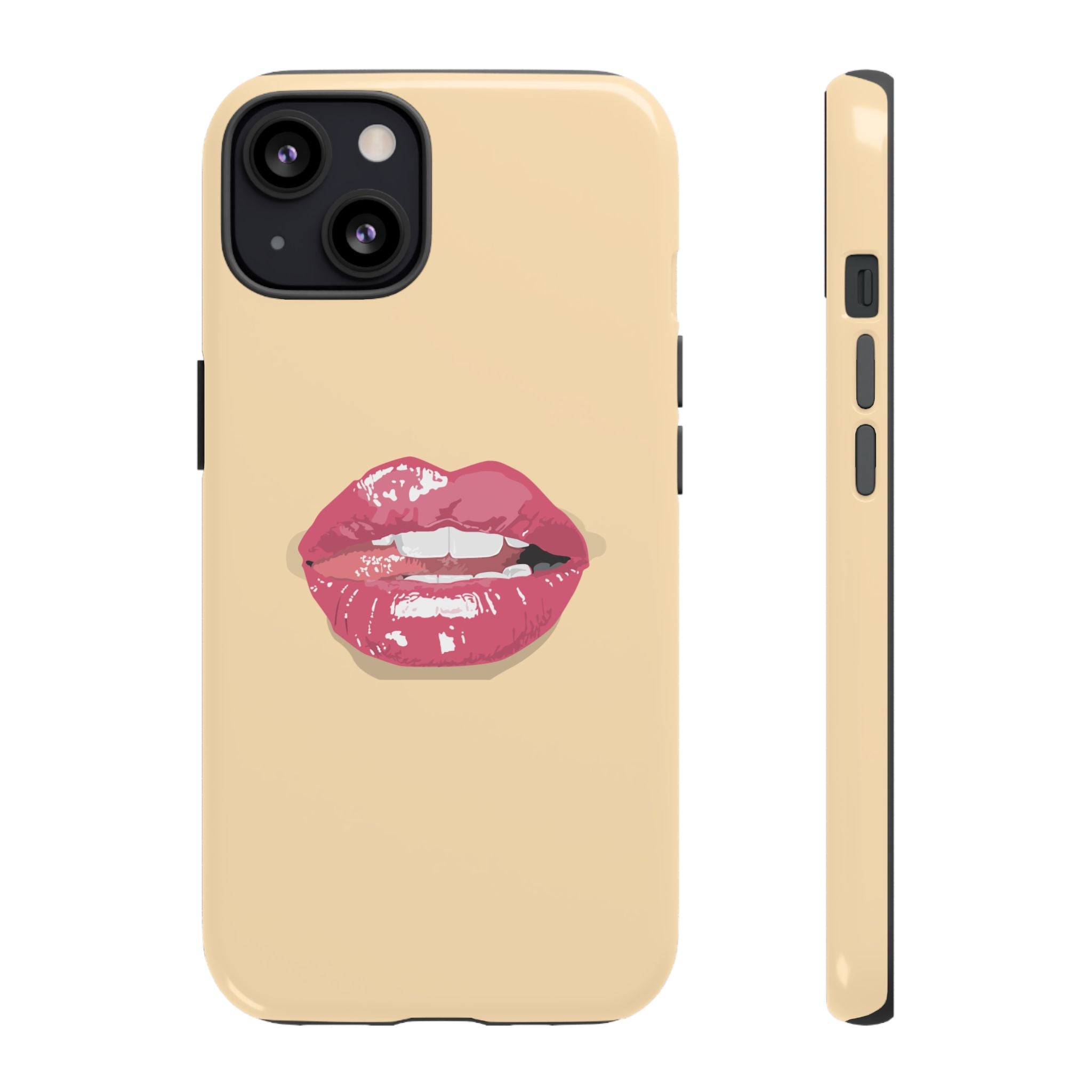 Stylish Phone Case with Lip Print, Trendy Mobile Cover, Fashion Accessory, Gift for Her, Cute Cell Phone Case