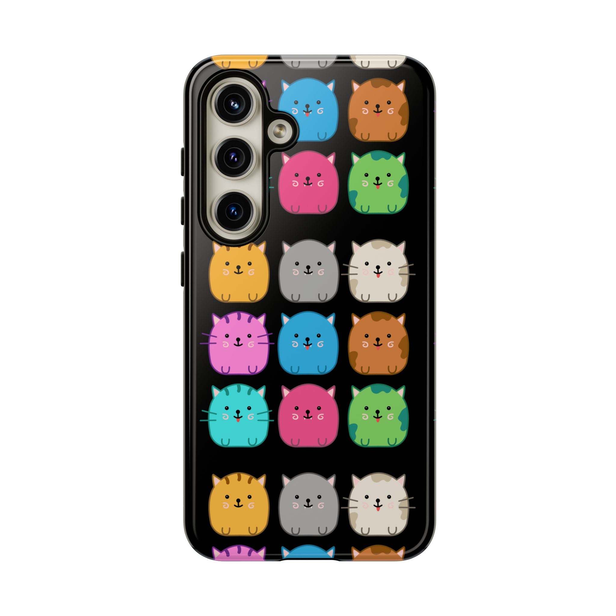 Cute Cat Phone Case, Kawaii Animal Lover Gift, Tough Phone Cover for Kids and Adults, Fun Cat Designs for Birthdays, Pet Lovers