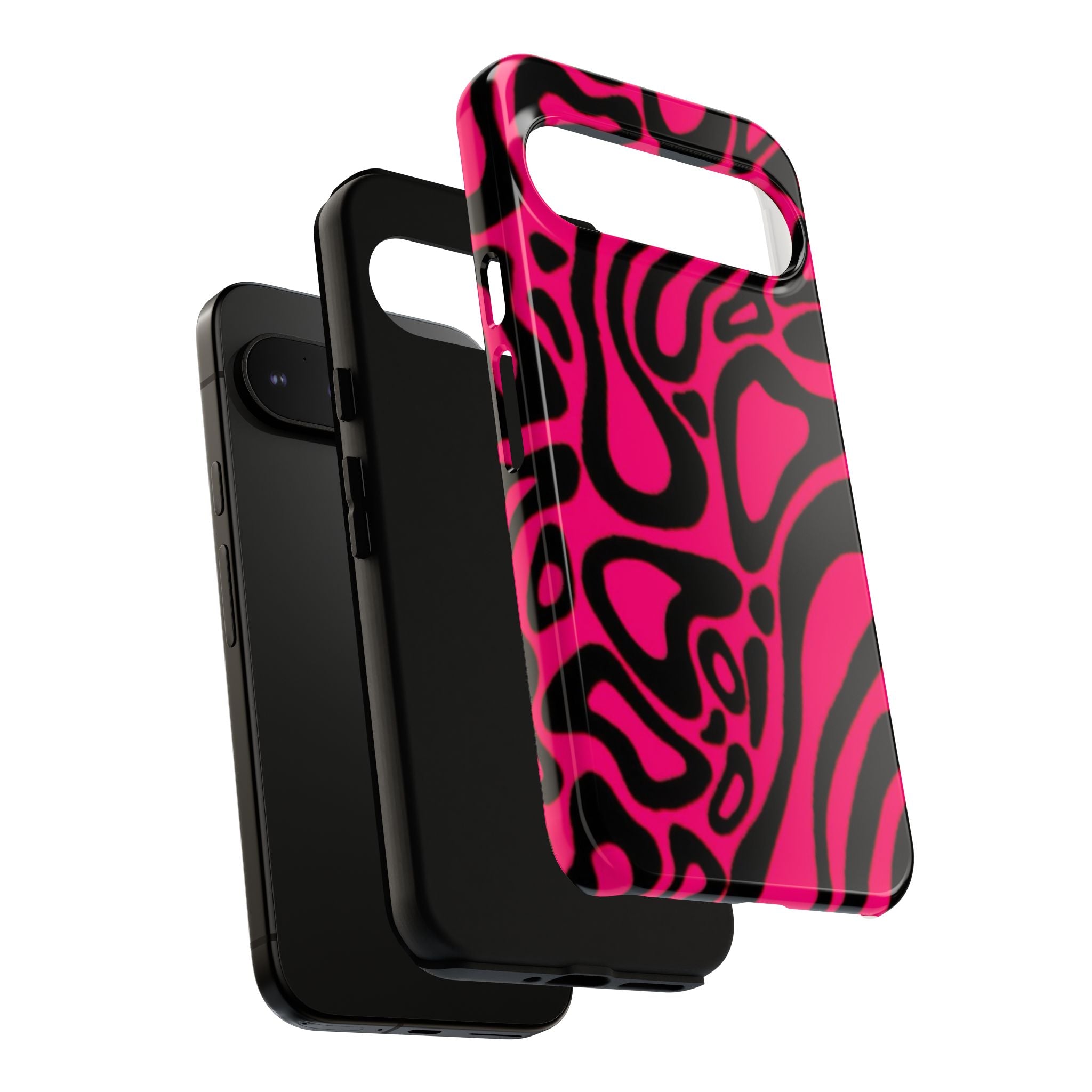 Bold Pink Patterned Phone Case, Stylish Tough Case, Trendy Accessory, Gift for Her, Tech Protection