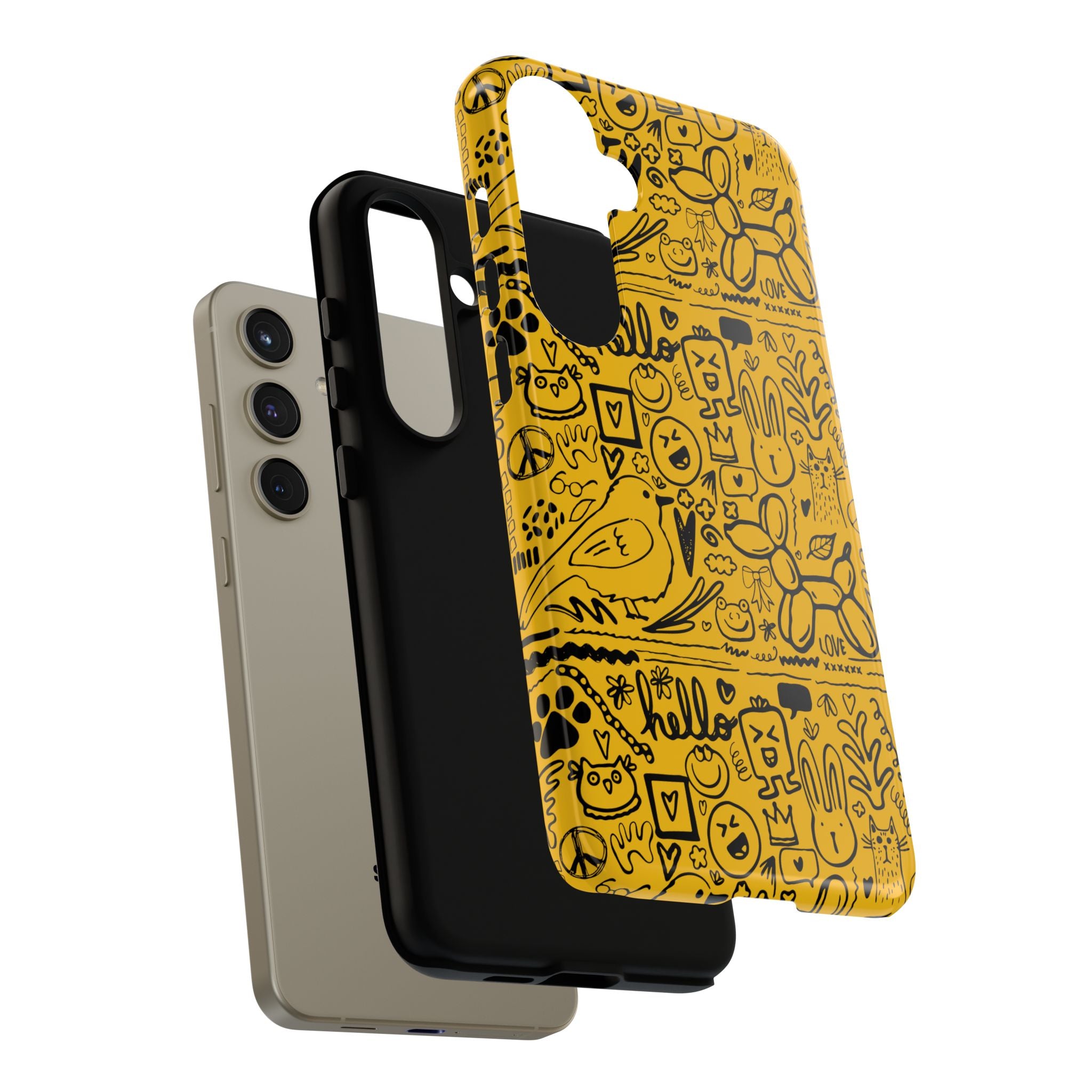 Vibrant Phone Case, Cute Yellow Floral iPhone Cover, Stylish Tough Case, Fun Phone Accessory, Perfect Gift for Teens
