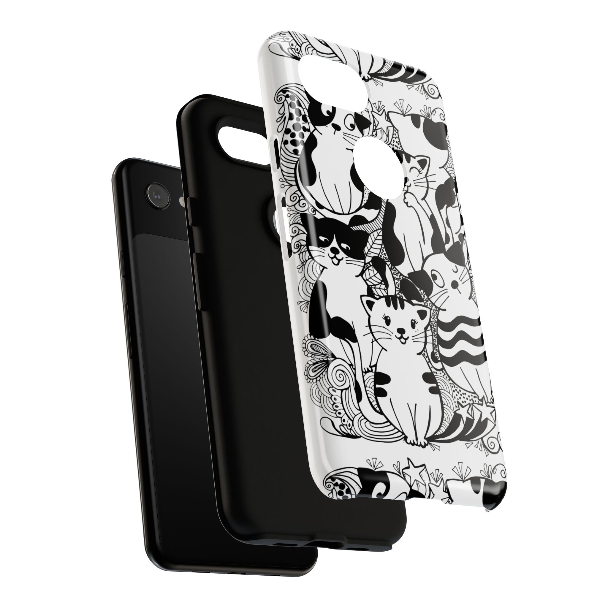 Cat-Themed Phone Case, Cute Cat Art, Pet Lover Gift, Birthday Present, Unique Cat Decor, Fun Tech Accessories, Animal Lover Case