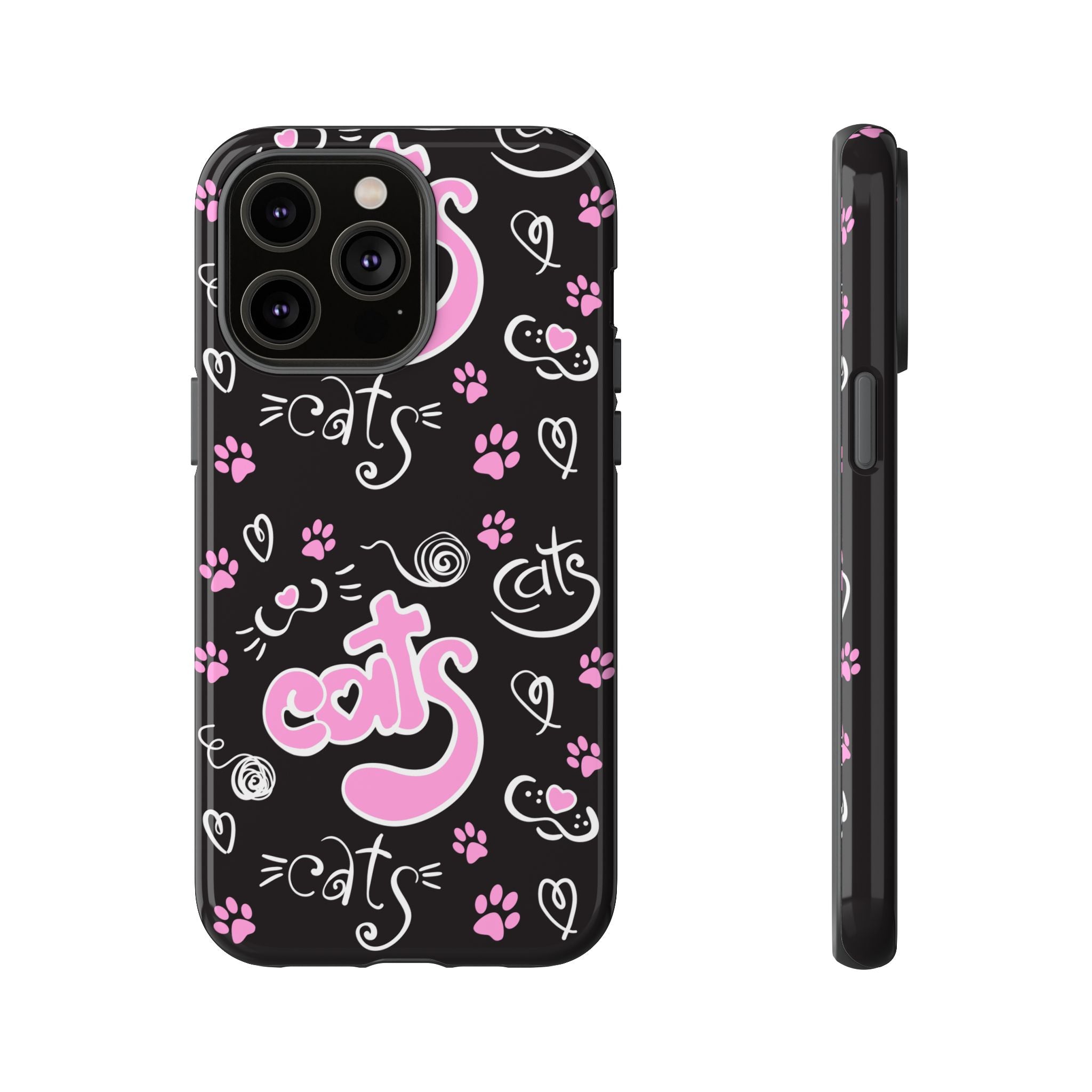 Cute Cat Print Phone Cases, Tough Cases for Cat Lovers, Pet Phone Cover, Gift for Cat Moms, Stylish Phone Accessories
