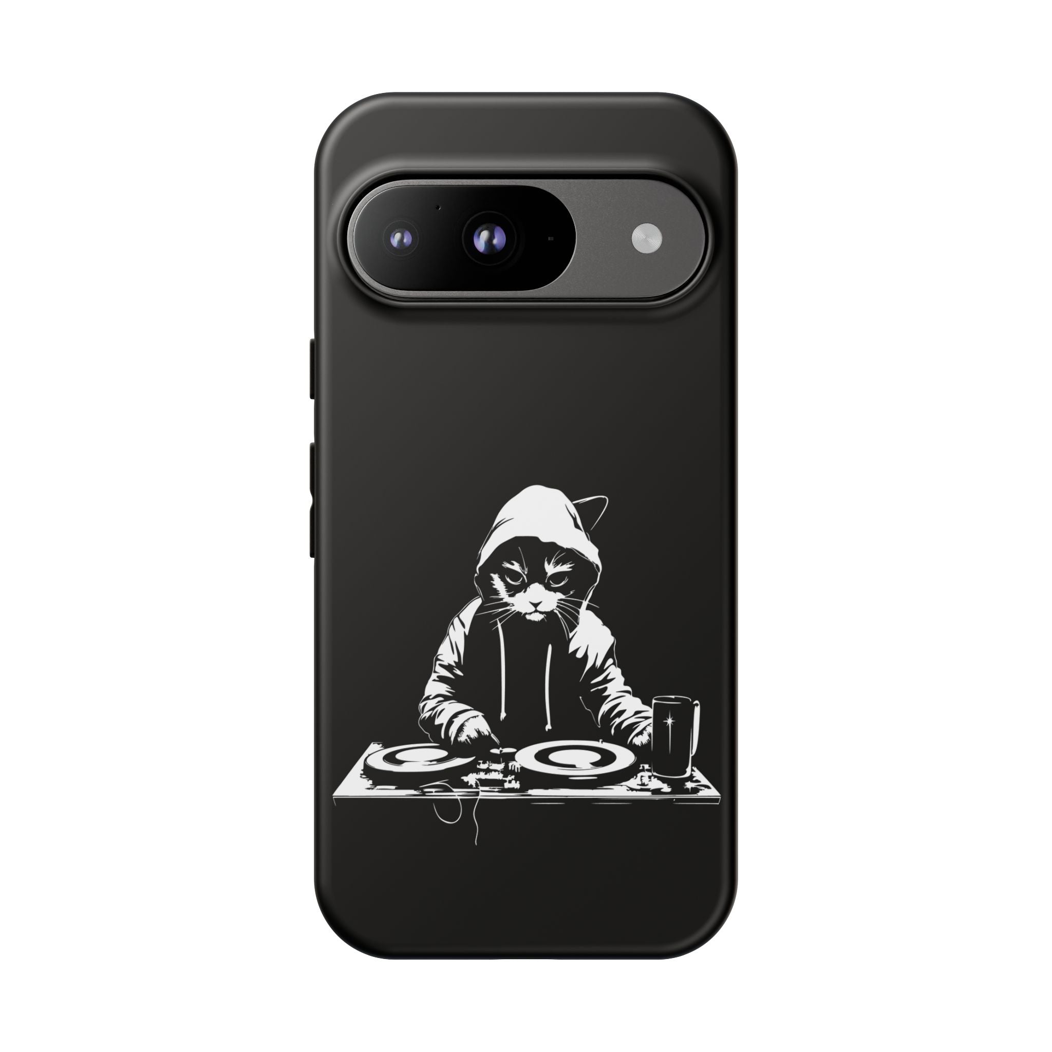 DJ Cat Phone Case, Tough Phone Cover, Pet Lover Gift, Music Enthusiast Accessory, Cute Cat Decor, Unique Case Design