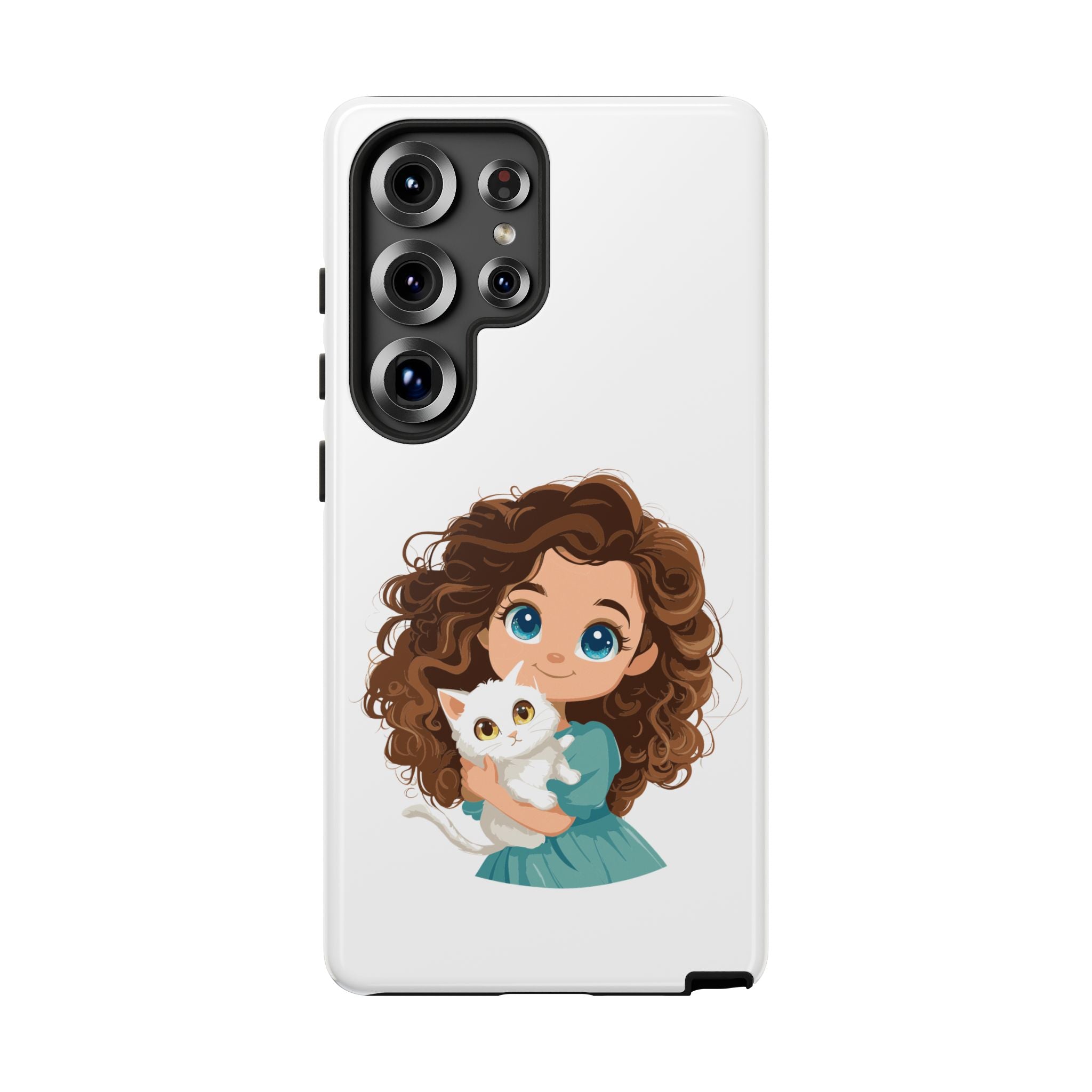Cute Cat Lover Phone Case, Tough Phone Cover, Pet Lover Gift, Personalized Gift, Kids Phone Case, Animal Lover Accessories