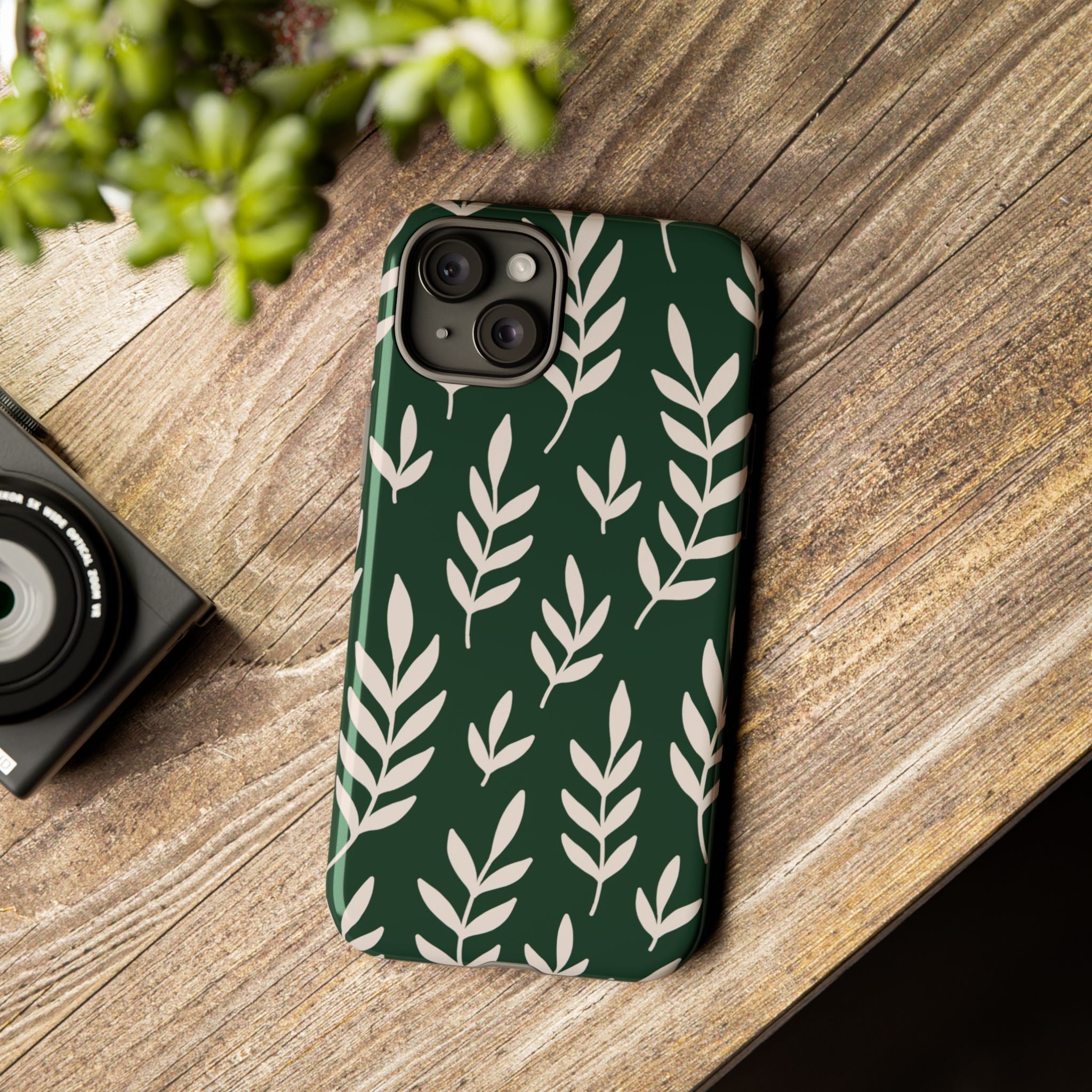 Leafy Phone Case, Tough Cases for Nature Lovers, Green Leaf Design, Eco-Friendly, Stylish Mobile Cover, Gift for Her
