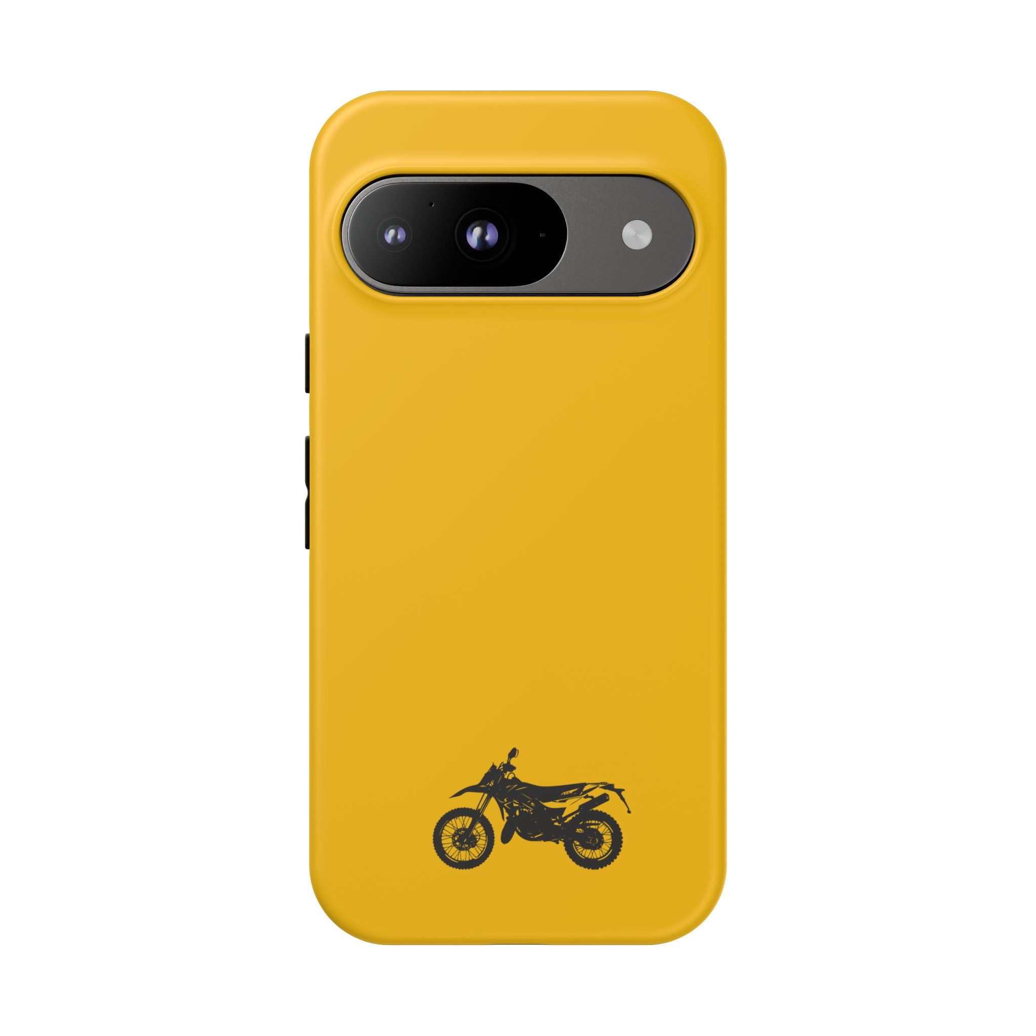 Motorcycle Phone Case, Tough Phone Cover, Gift for Bikers, Durable Tech Accessory, Yellow Motorcycle Design