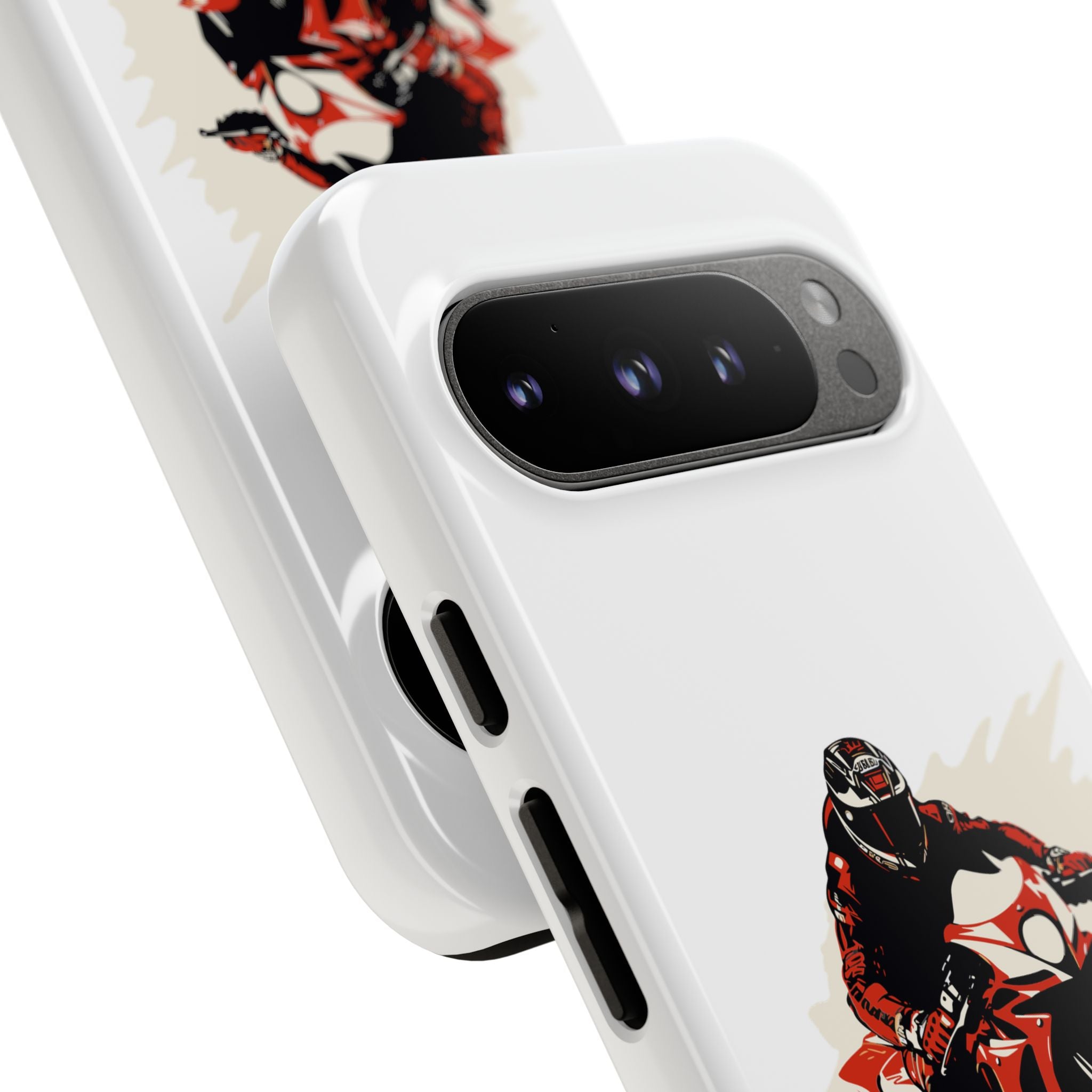 Motorcycle Phone Case, Tough Cases for Riders, Biker Accessory, Gifts for Motorcyclists, Red Bike Design