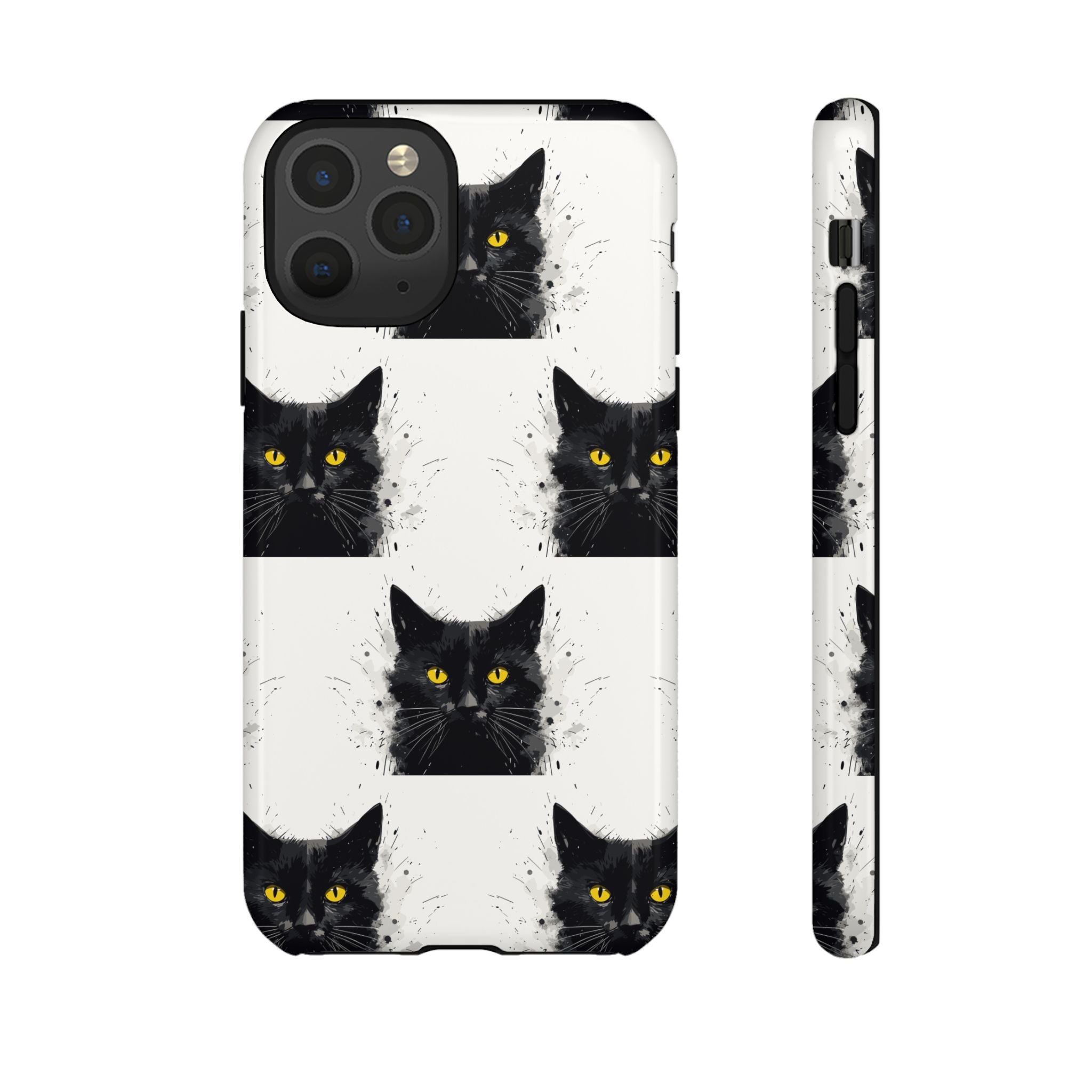 Black Cat Phone Case, Tough Cases, Cat Lover Gift, Unique Design, Halloween, Animal Accessories, Custom Phone Cover