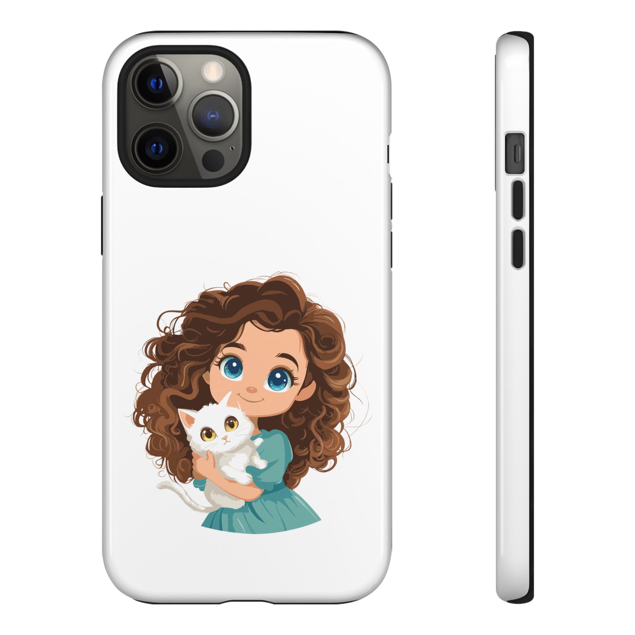 Cute Cat Lover Phone Case, Tough Phone Cover, Pet Lover Gift, Personalized Gift, Kids Phone Case, Animal Lover Accessories