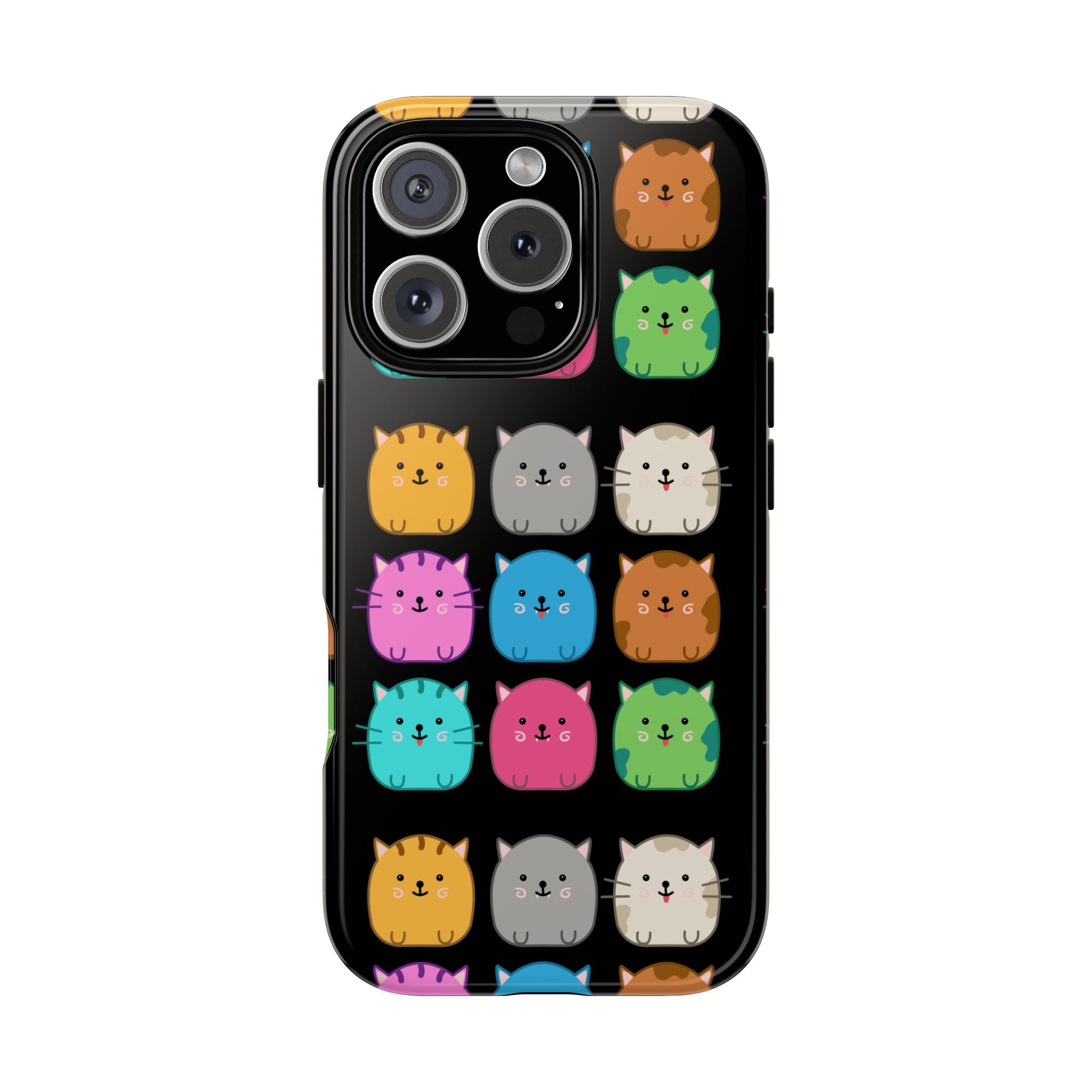 Cute Cat Phone Case, Kawaii Animal Lover Gift, Tough Phone Cover for Kids and Adults, Fun Cat Designs for Birthdays, Pet Lovers