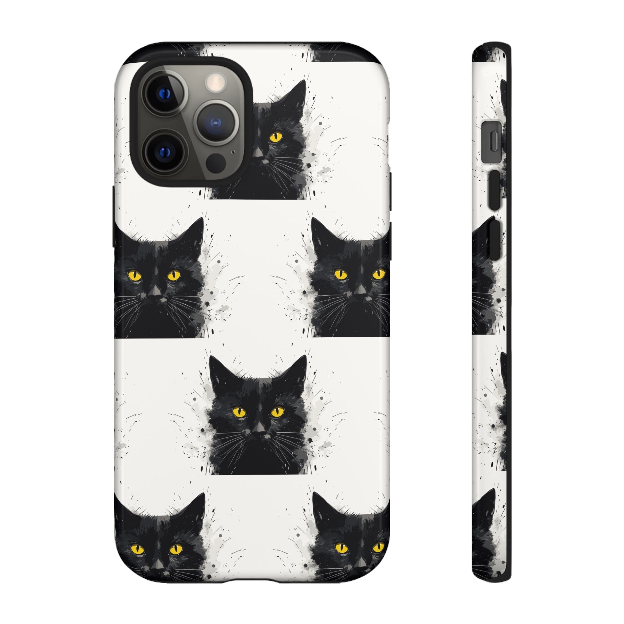 Black Cat Phone Case, Tough Cases, Cat Lover Gift, Unique Design, Halloween, Animal Accessories, Custom Phone Cover