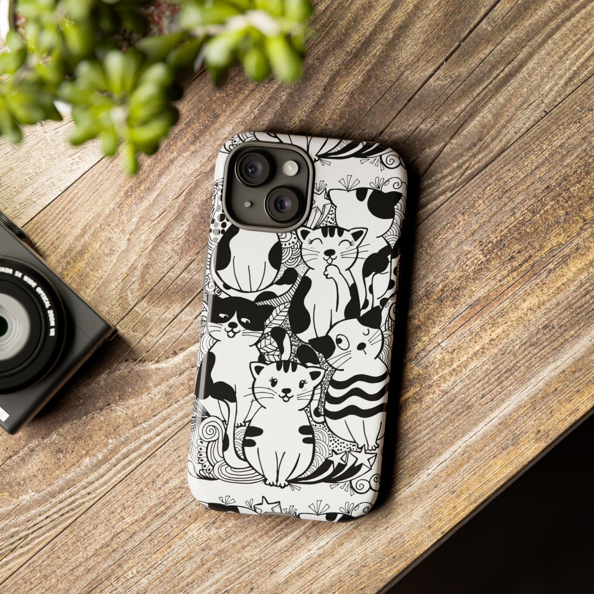 Cat-Themed Phone Case, Cute Cat Art, Pet Lover Gift, Birthday Present, Unique Cat Decor, Fun Tech Accessories, Animal Lover Case