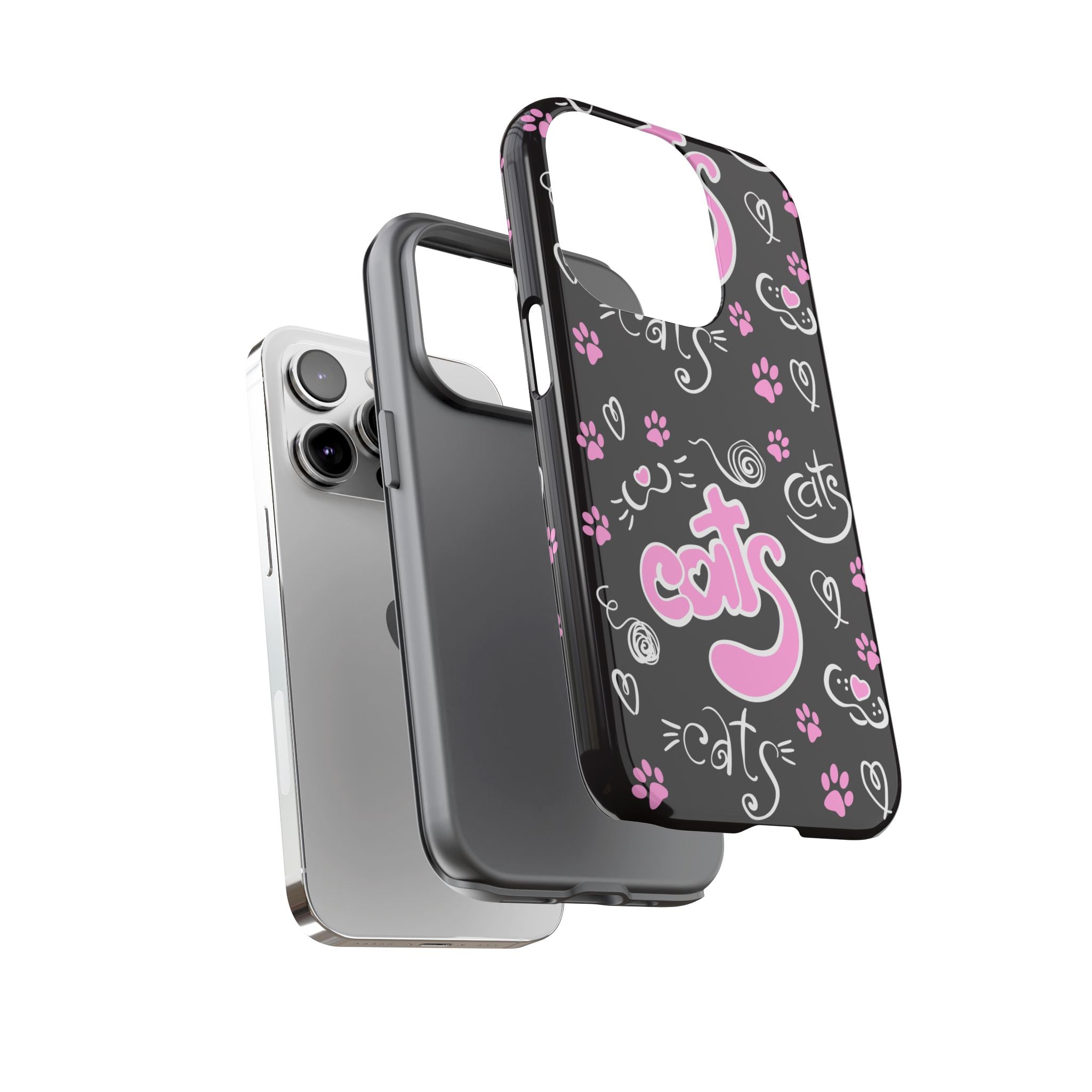 Cute Cat Print Phone Cases, Tough Cases for Cat Lovers, Pet Phone Cover, Gift for Cat Moms, Stylish Phone Accessories