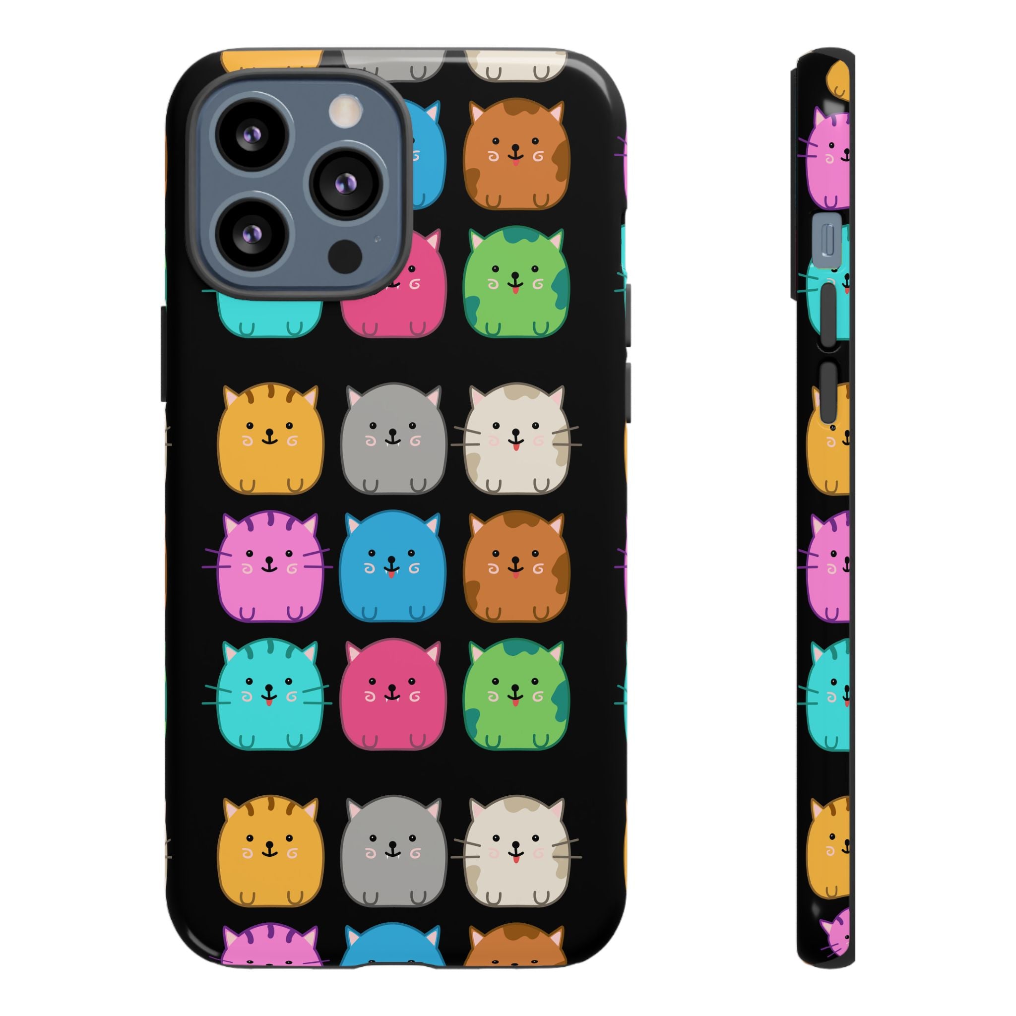 Cute Cat Phone Case, Kawaii Animal Lover Gift, Tough Phone Cover for Kids and Adults, Fun Cat Designs for Birthdays, Pet Lovers