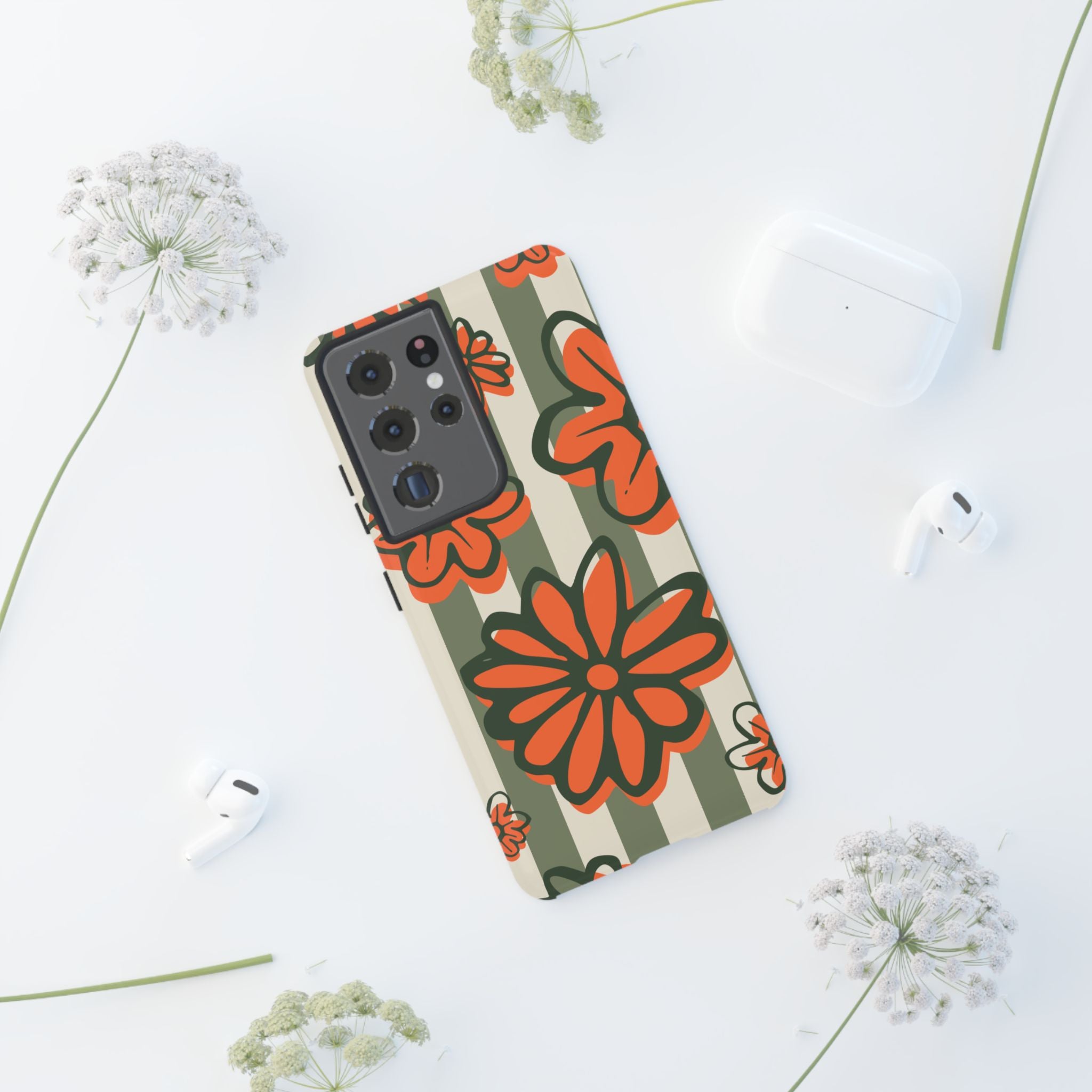 Floral Tough Phone Case - Trendy Protector for Pet Lovers, Super Cute Gift, Floral Design, Stylish Phone Cover, Unique Accessory