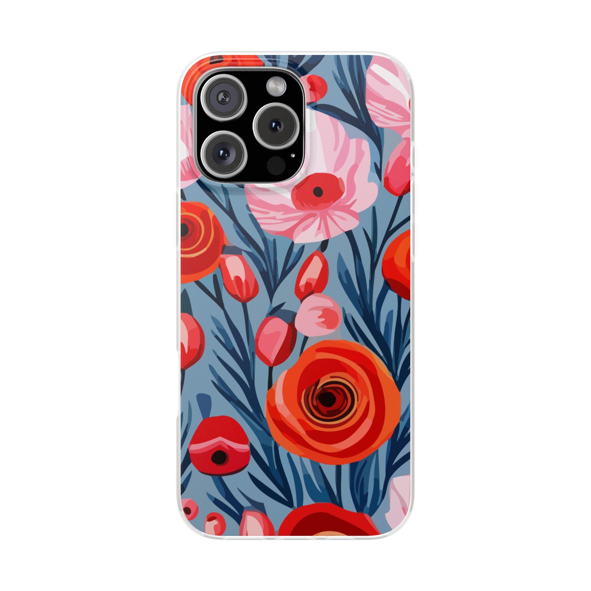 Beautiful Floral Flexi Cases for Phone, Stylish Protective Cover, Gift for Her, Phone Accessories, Floral Design