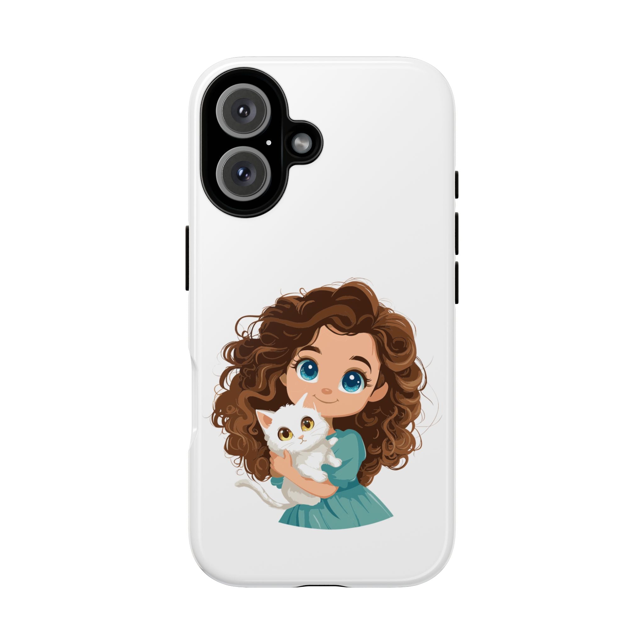 Cute Cat Lover Phone Case, Tough Phone Cover, Pet Lover Gift, Personalized Gift, Kids Phone Case, Animal Lover Accessories