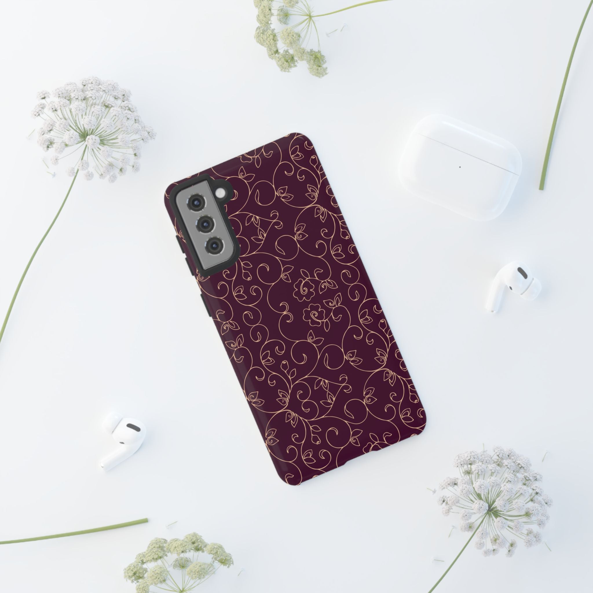 Elegant Floral Phone Case | Durable Mobile Cover, Gift for Her, Floral Design, Stylish Accessory, Phone Protection