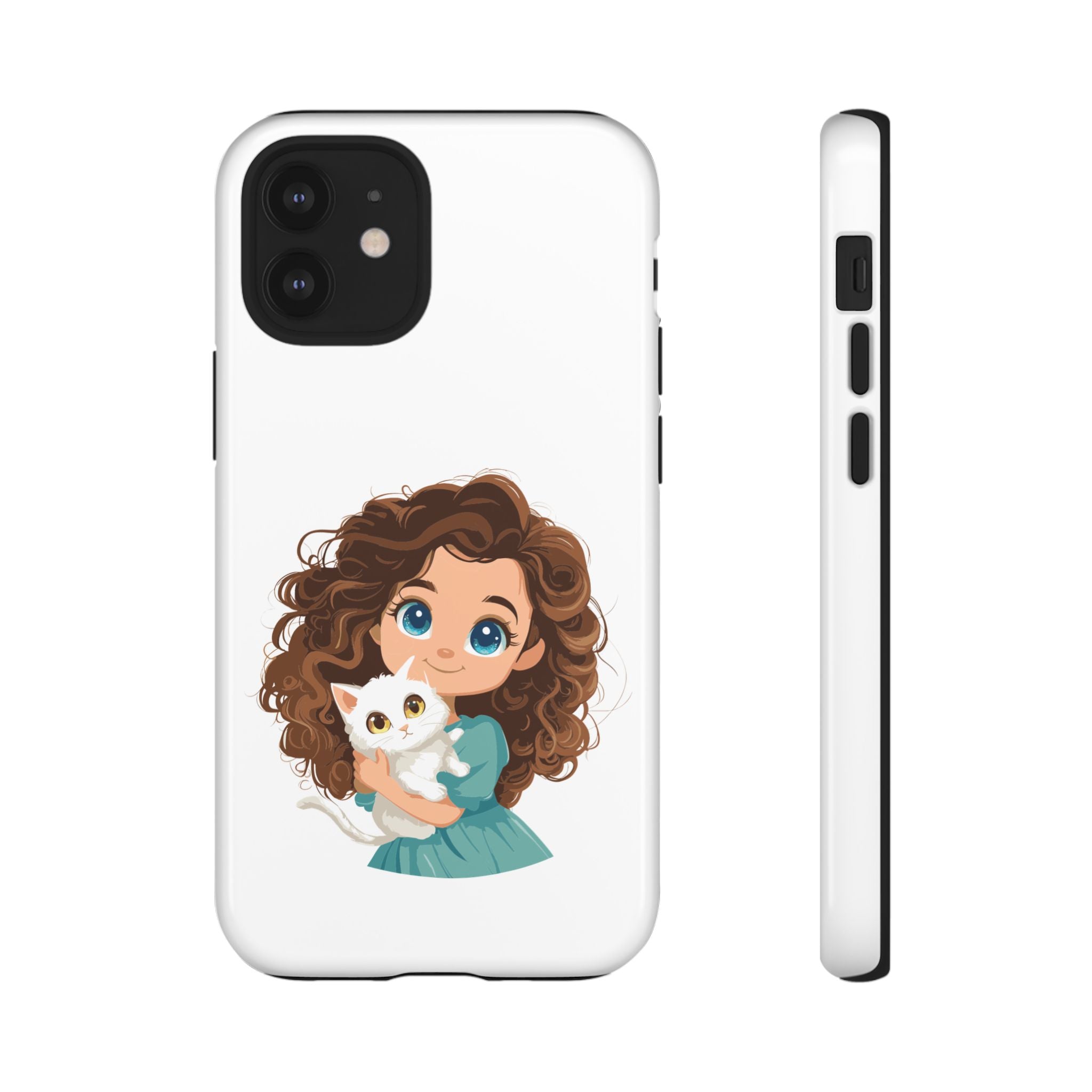 Cute Cat Lover Phone Case, Tough Phone Cover, Pet Lover Gift, Personalized Gift, Kids Phone Case, Animal Lover Accessories