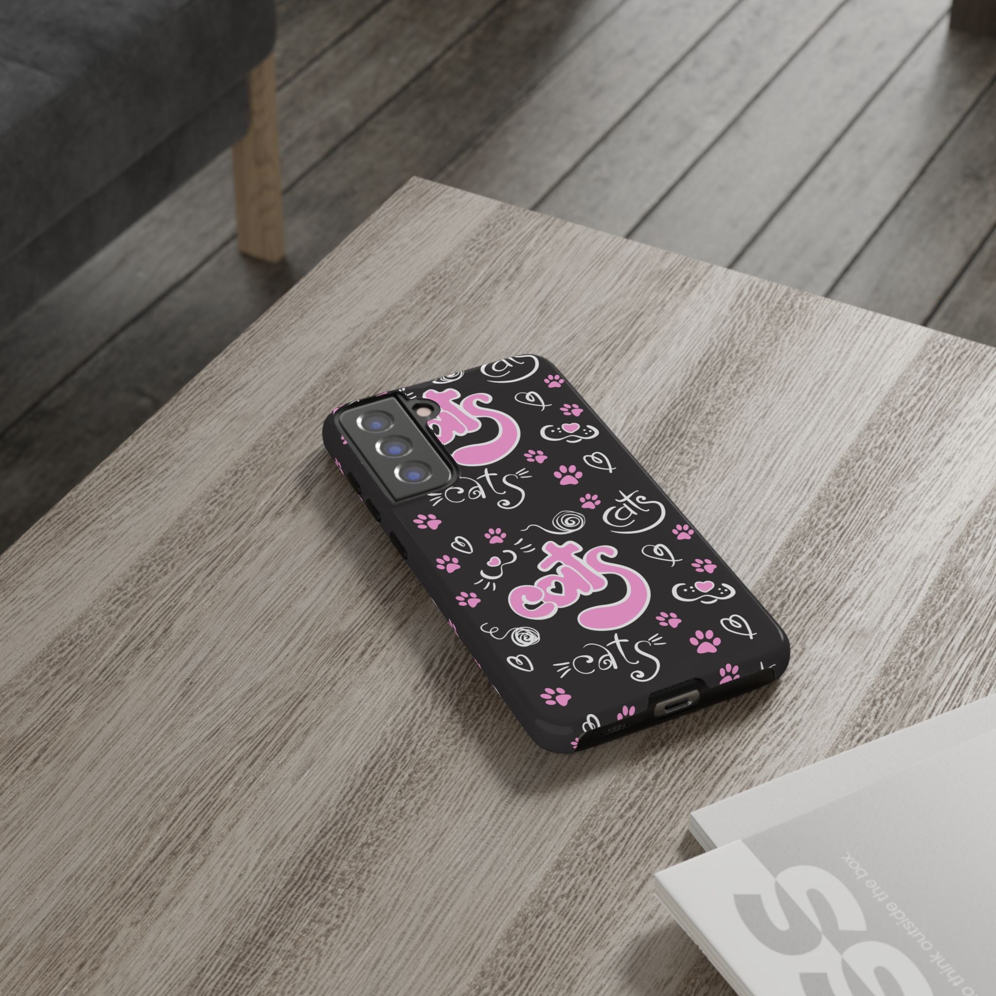 Cute Cat Print Phone Cases, Tough Cases for Cat Lovers, Pet Phone Cover, Gift for Cat Moms, Stylish Phone Accessories