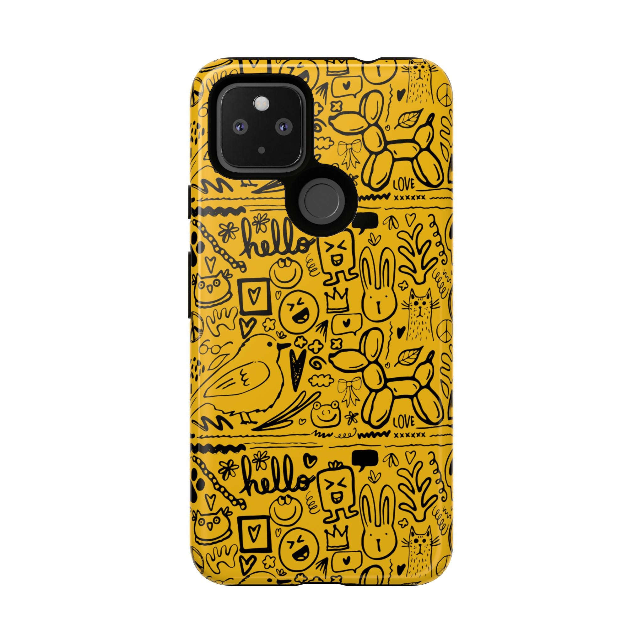 Vibrant Phone Case, Cute Yellow Floral iPhone Cover, Stylish Tough Case, Fun Phone Accessory, Perfect Gift for Teens