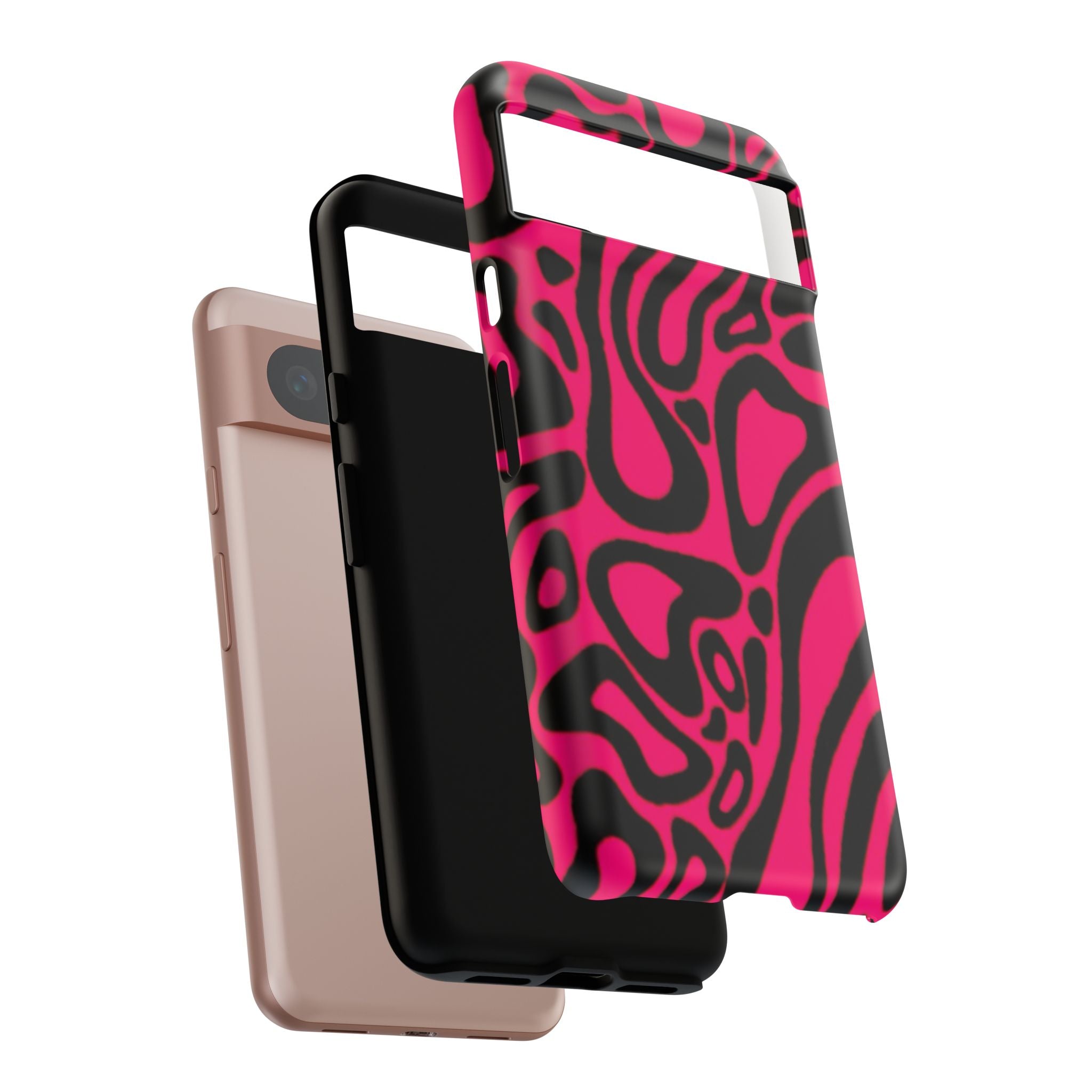 Bold Pink Patterned Phone Case, Stylish Tough Case, Trendy Accessory, Gift for Her, Tech Protection