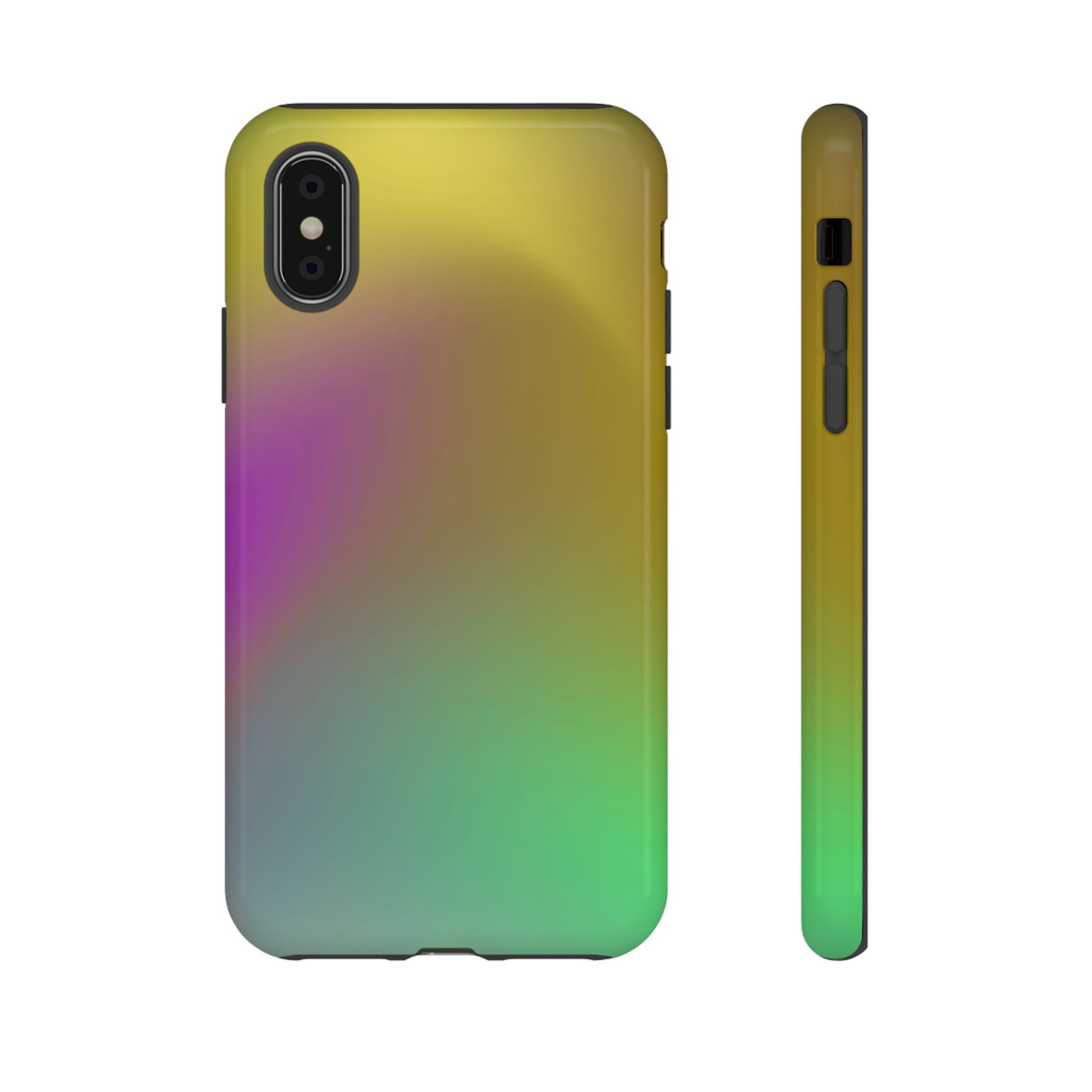 Vibrant Phone Case, Tough Cases, Colorful Phone Cover, Durable Mobile Case, Yellow Green Gradient Design