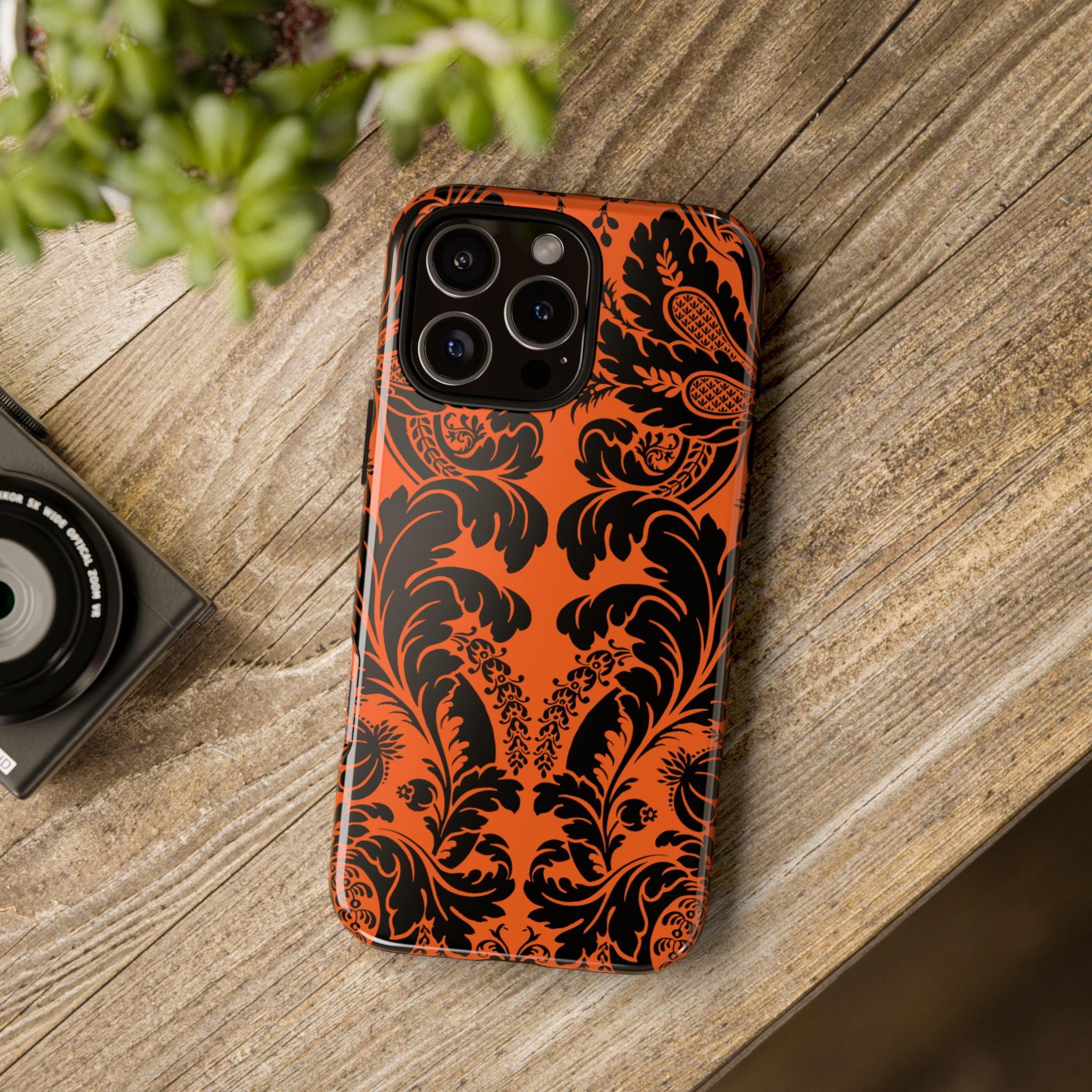 Elegant Phone Case with Orange Floral Design | Tough Cases, Smartphone Cover, Gift for Her, Floral Patterns, Stylish Accessories