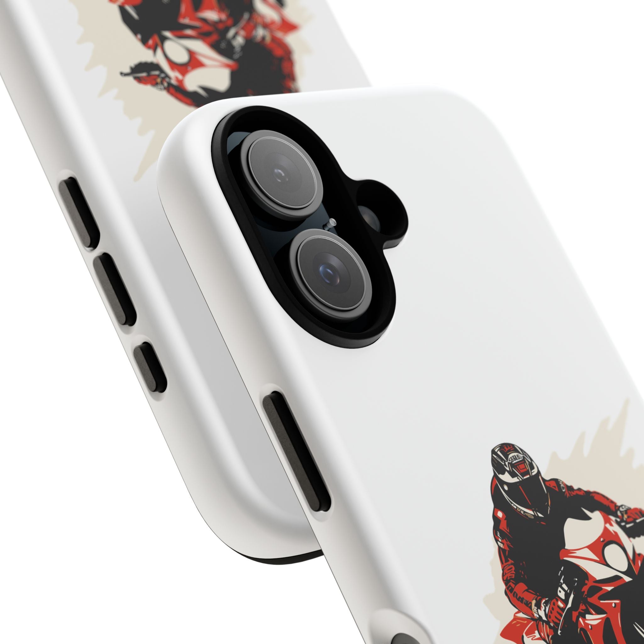 Motorcycle Phone Case, Tough Cases for Riders, Biker Accessory, Gifts for Motorcyclists, Red Bike Design
