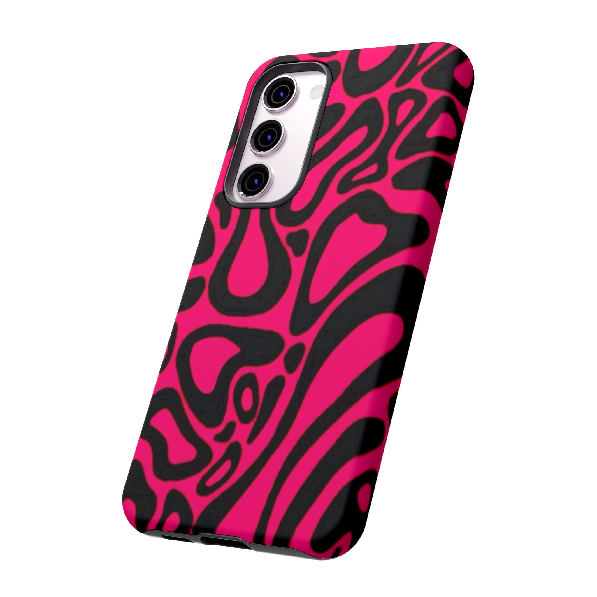 Bold Pink Patterned Phone Case, Stylish Tough Case, Trendy Accessory, Gift for Her, Tech Protection