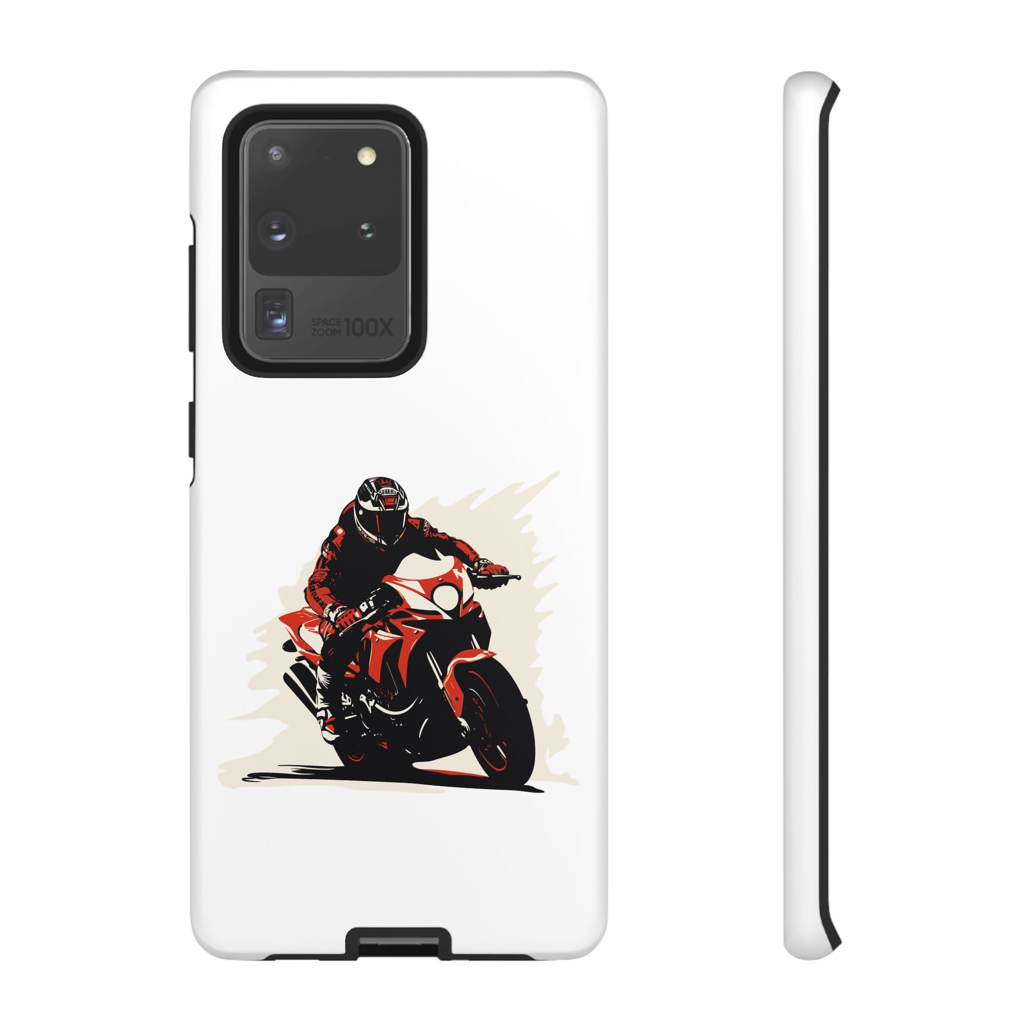 Motorcycle Phone Case, Tough Cases for Riders, Biker Accessory, Gifts for Motorcyclists, Red Bike Design