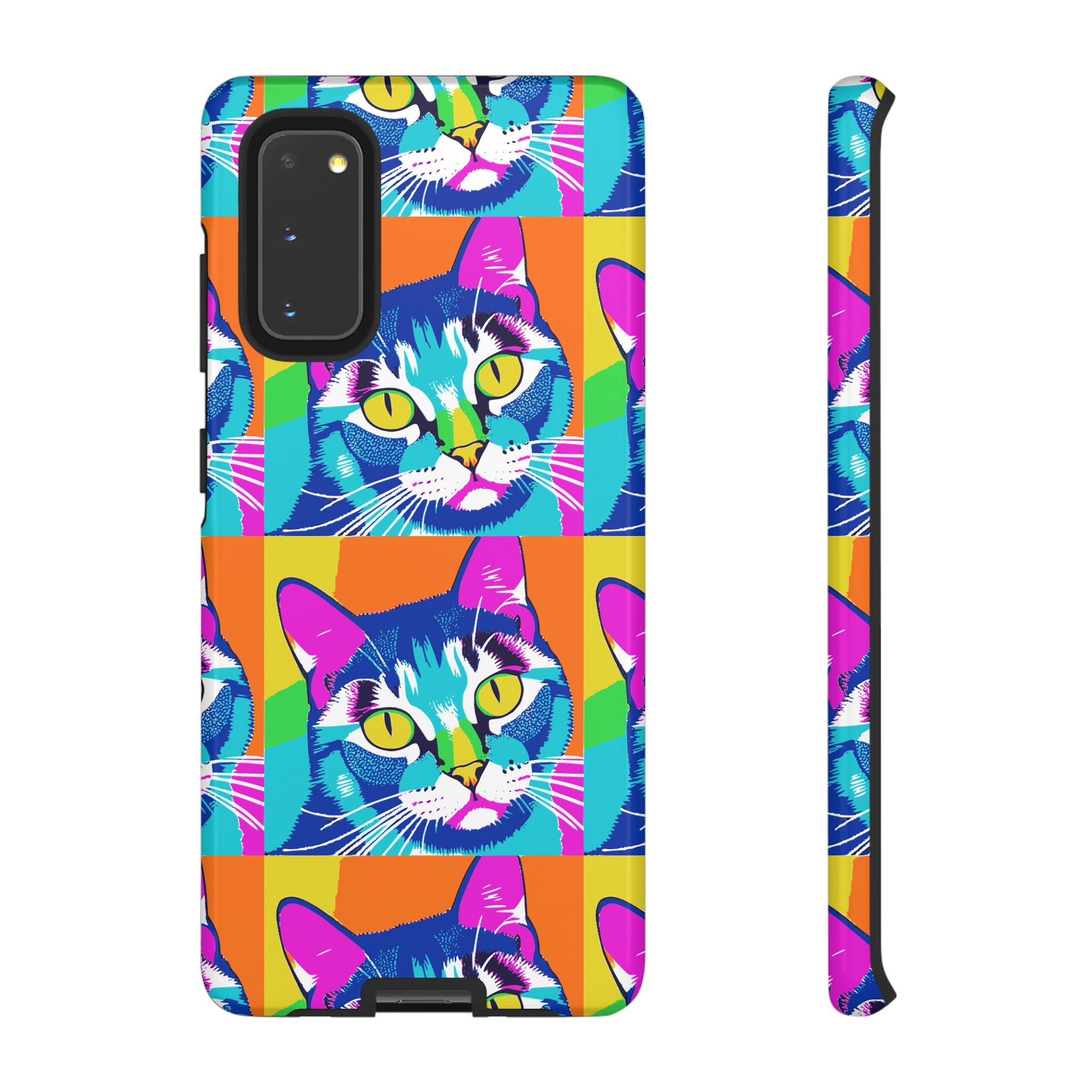 Colorful Cat Phone Case, Vibrant Animal Cover, Unique Pet Lover Gift, Fun Pop Art Style, Trendy Gadget Accessory