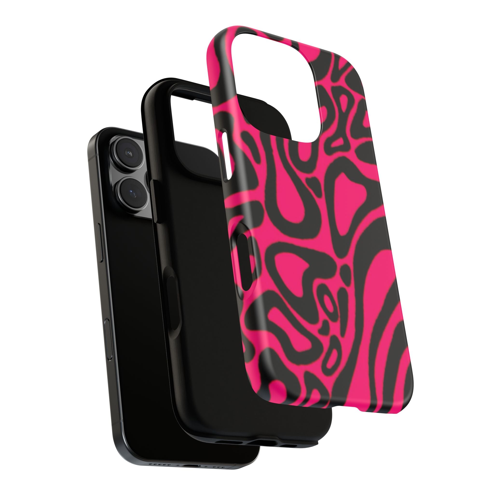 Bold Pink Patterned Phone Case, Stylish Tough Case, Trendy Accessory, Gift for Her, Tech Protection