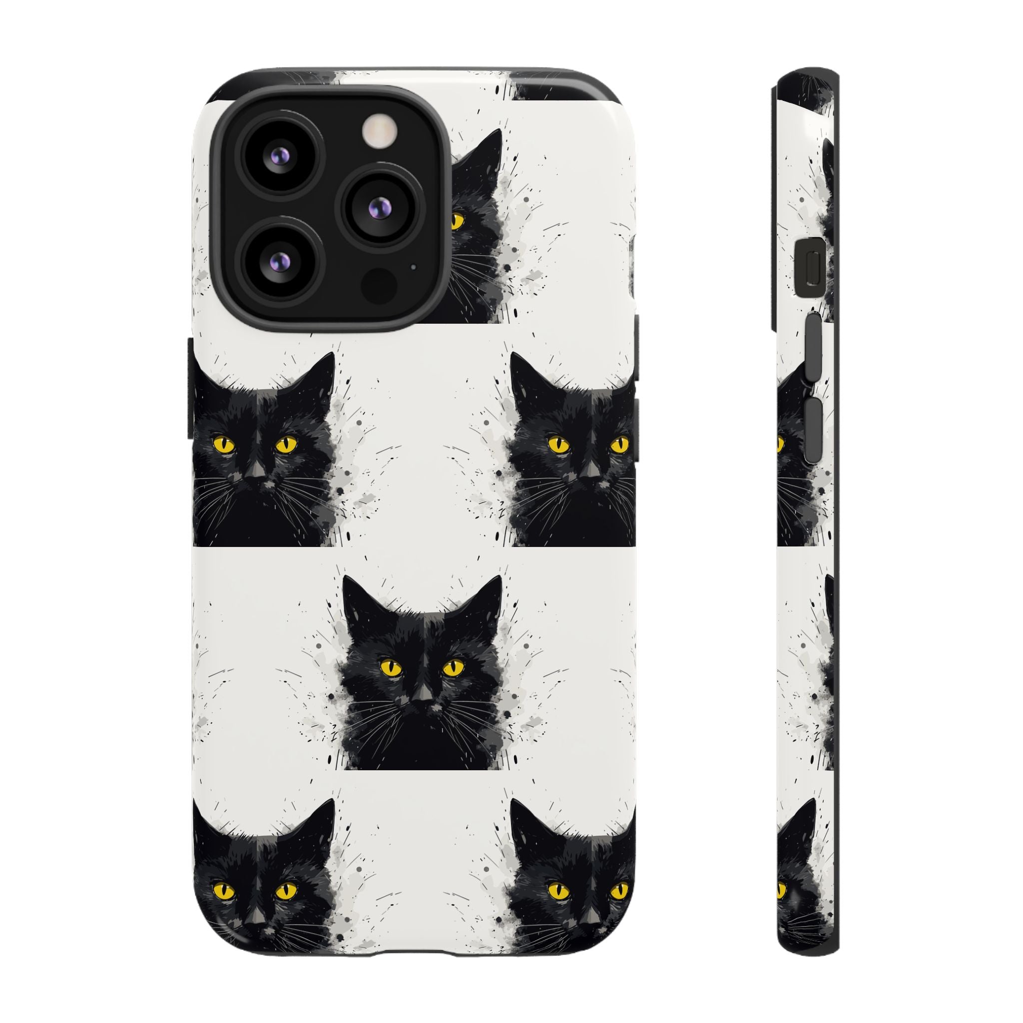 Black Cat Phone Case, Tough Cases, Cat Lover Gift, Unique Design, Halloween, Animal Accessories, Custom Phone Cover