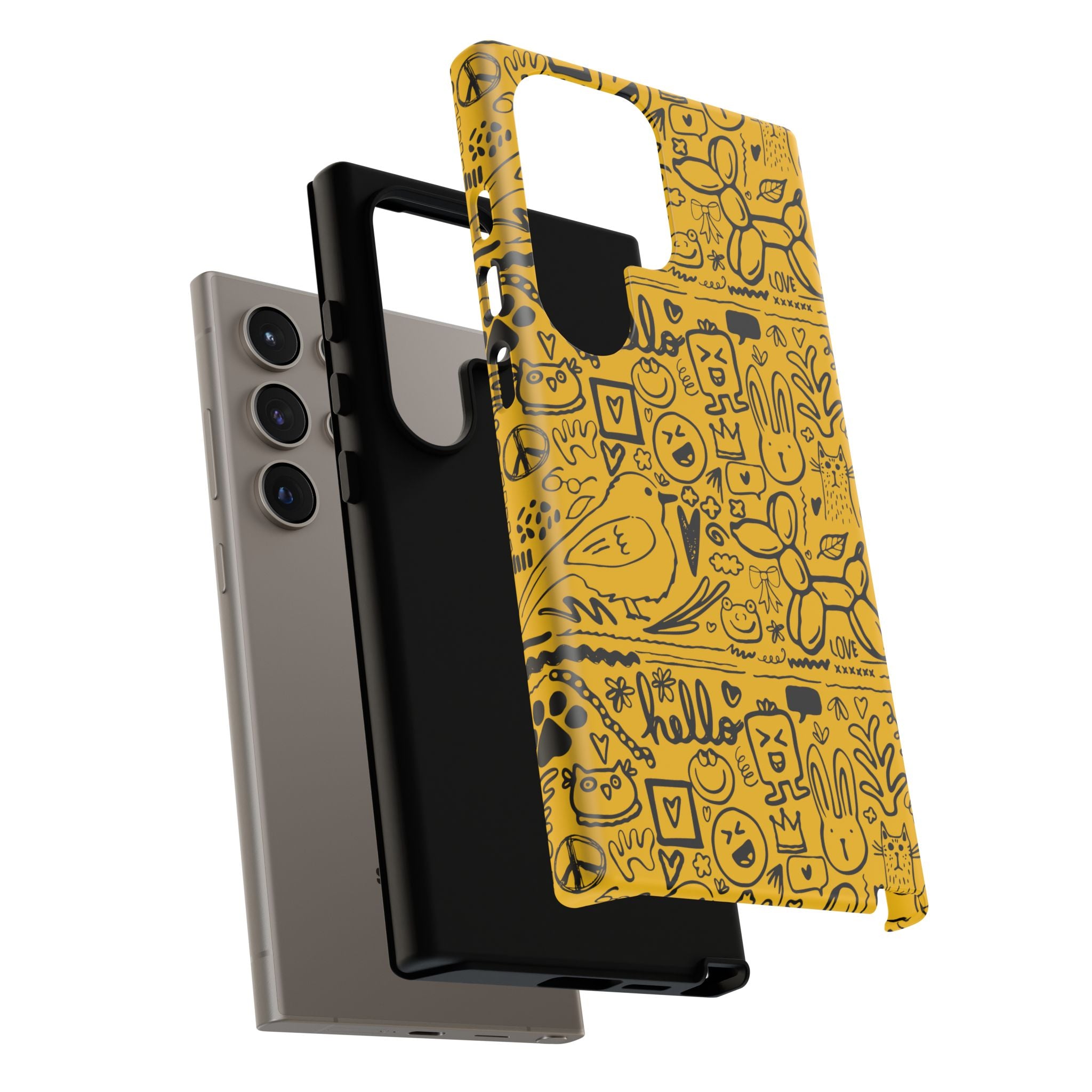 Vibrant Phone Case, Cute Yellow Floral iPhone Cover, Stylish Tough Case, Fun Phone Accessory, Perfect Gift for Teens