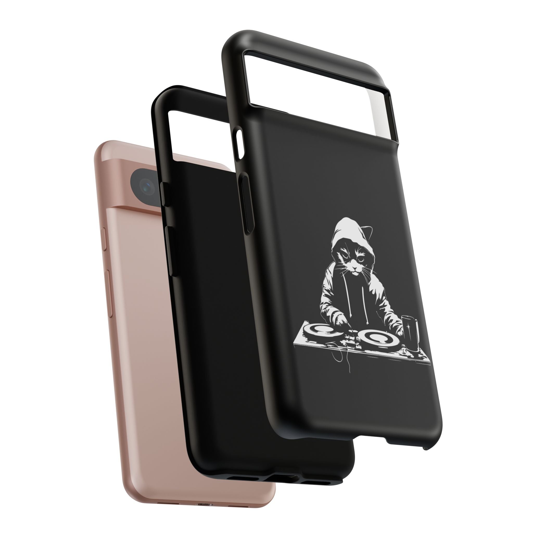 DJ Cat Phone Case, Tough Phone Cover, Pet Lover Gift, Music Enthusiast Accessory, Cute Cat Decor, Unique Case Design
