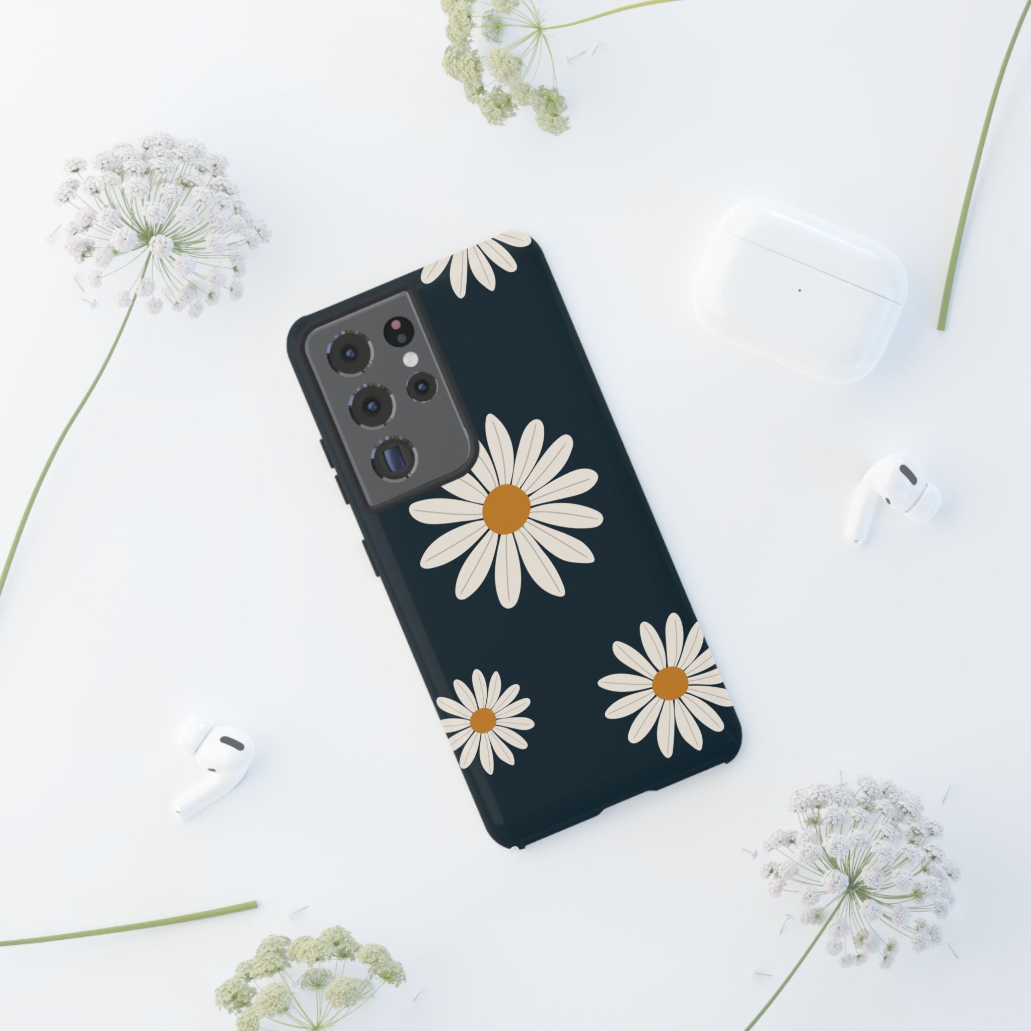 Daisy Phone Case, Floral Phone Cover, Tough Phone Case, Gift for Flower Lovers, Smartphone Accessory, Spring Design