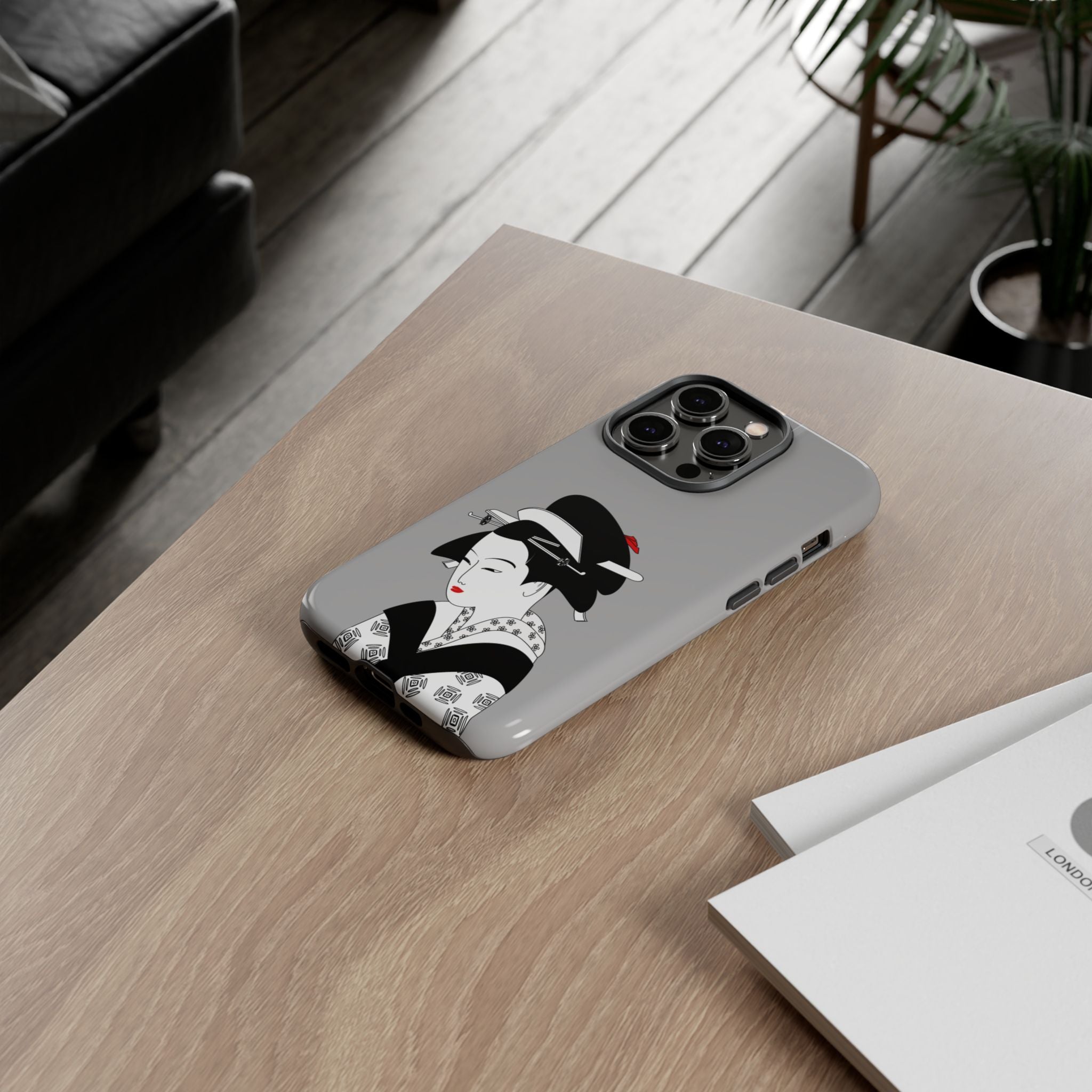 Stylish Phone Case with Japanese Geisha Design, Tough Phone Case, Cute Phone Cover, Japanese Art, Ethnic Style