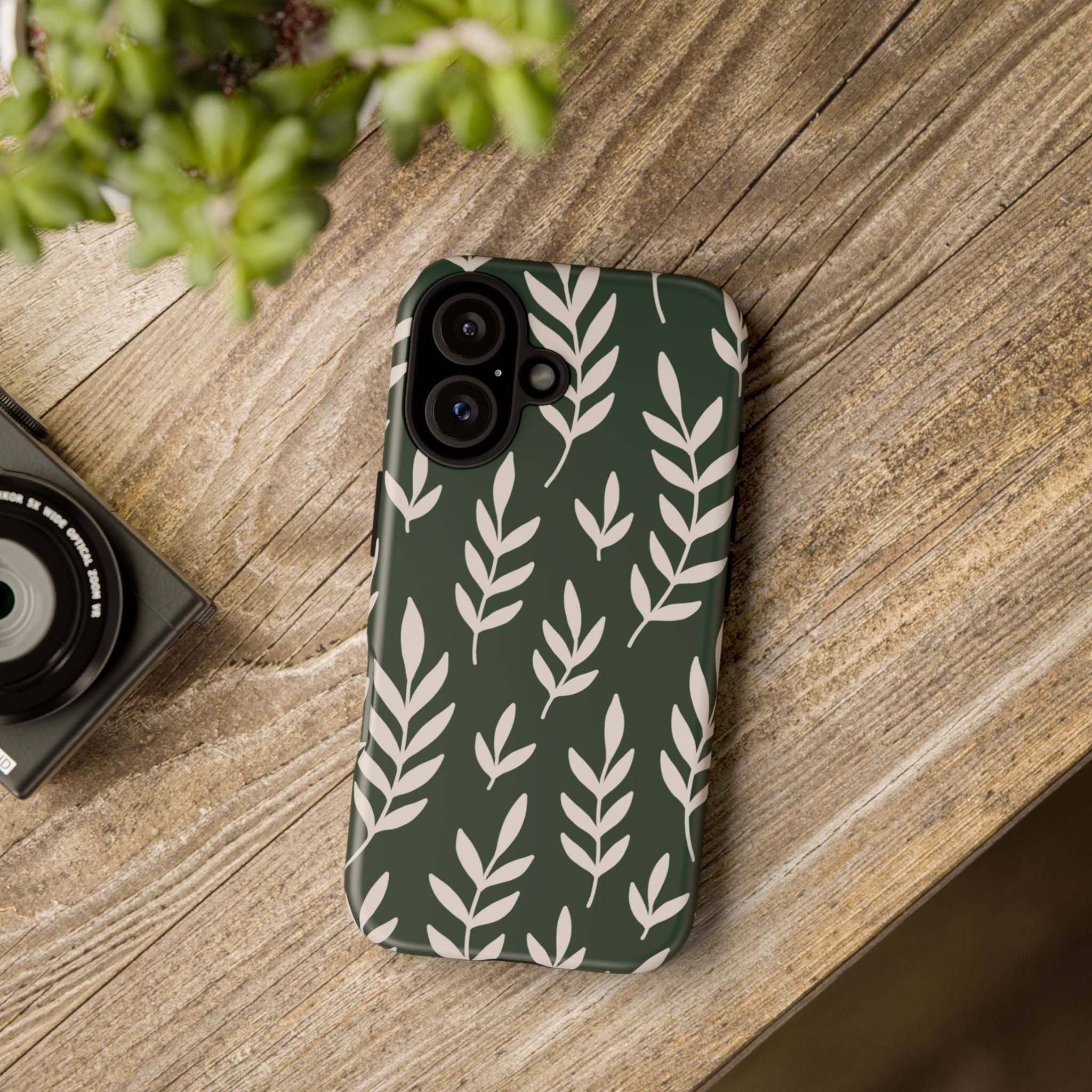 Leafy Phone Case, Tough Cases for Nature Lovers, Green Leaf Design, Eco-Friendly, Stylish Mobile Cover, Gift for Her