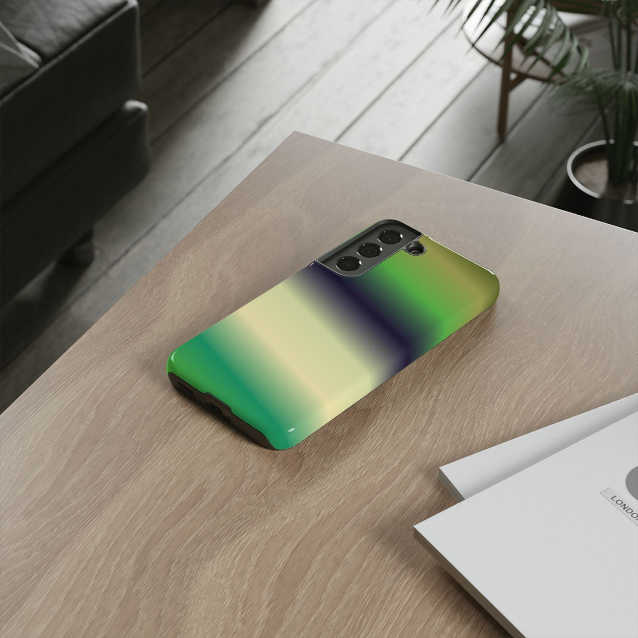 Gradient Phone Case - Tough Cases, Unique Cell Phone Cover, Stylish Tech Accessories, Green and Black Gradient, Perfect Gift