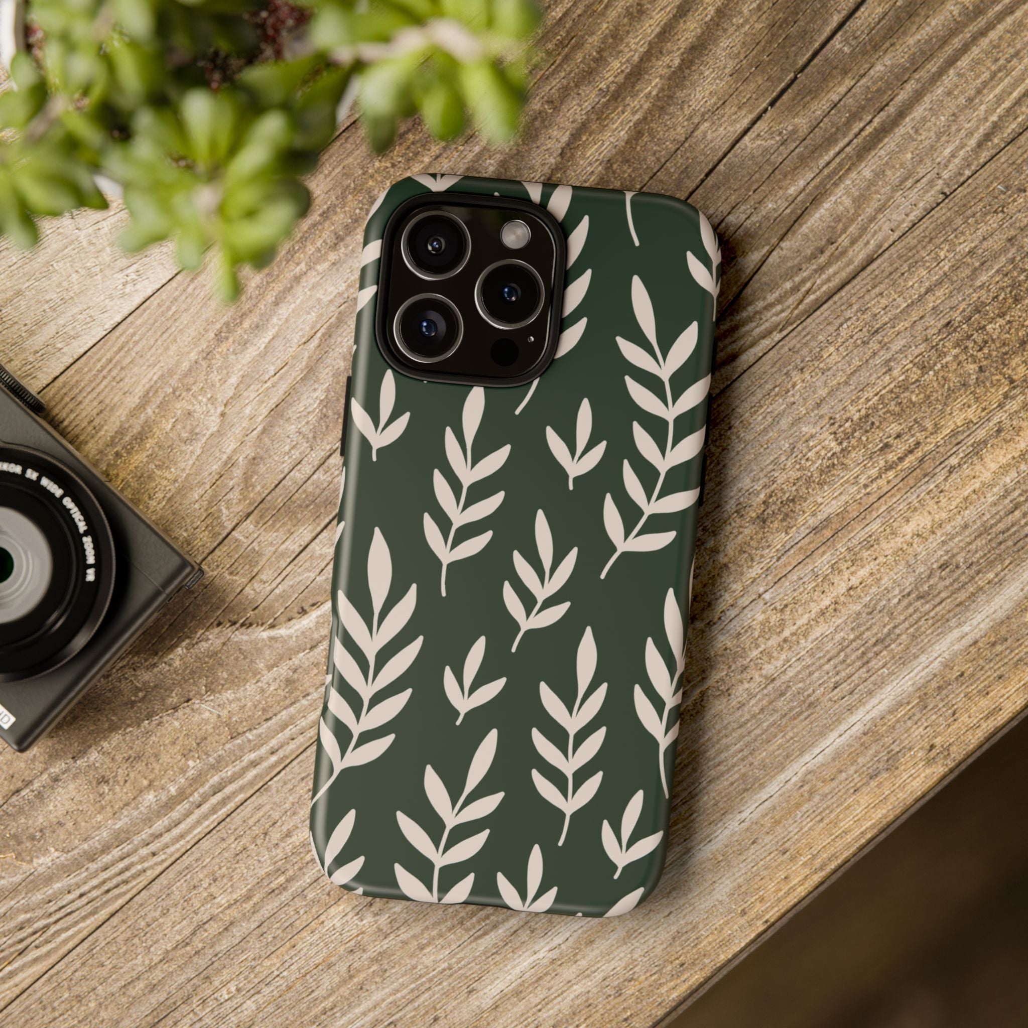 Leafy Phone Case, Tough Cases for Nature Lovers, Green Leaf Design, Eco-Friendly, Stylish Mobile Cover, Gift for Her