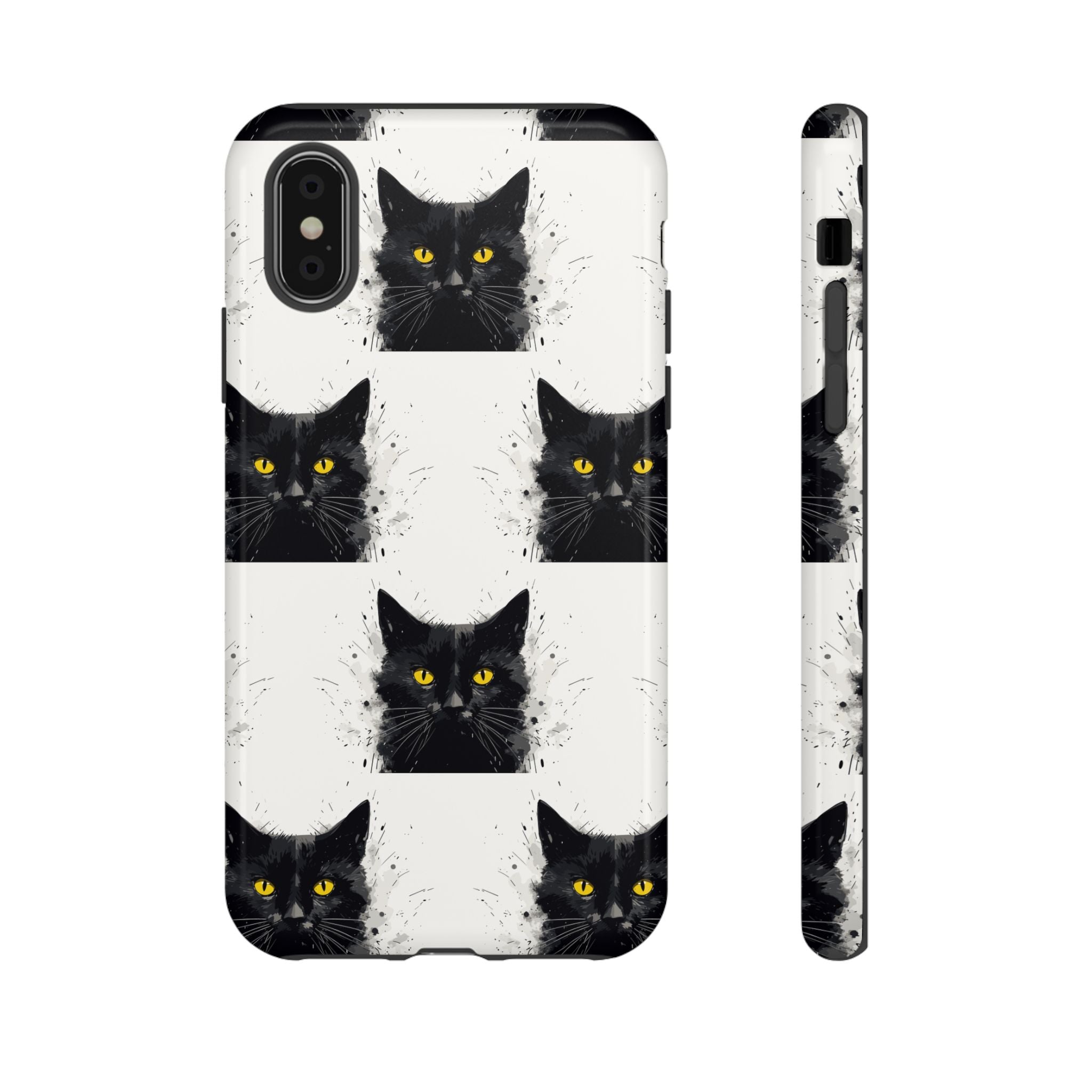 Black Cat Phone Case, Tough Cases, Cat Lover Gift, Unique Design, Halloween, Animal Accessories, Custom Phone Cover