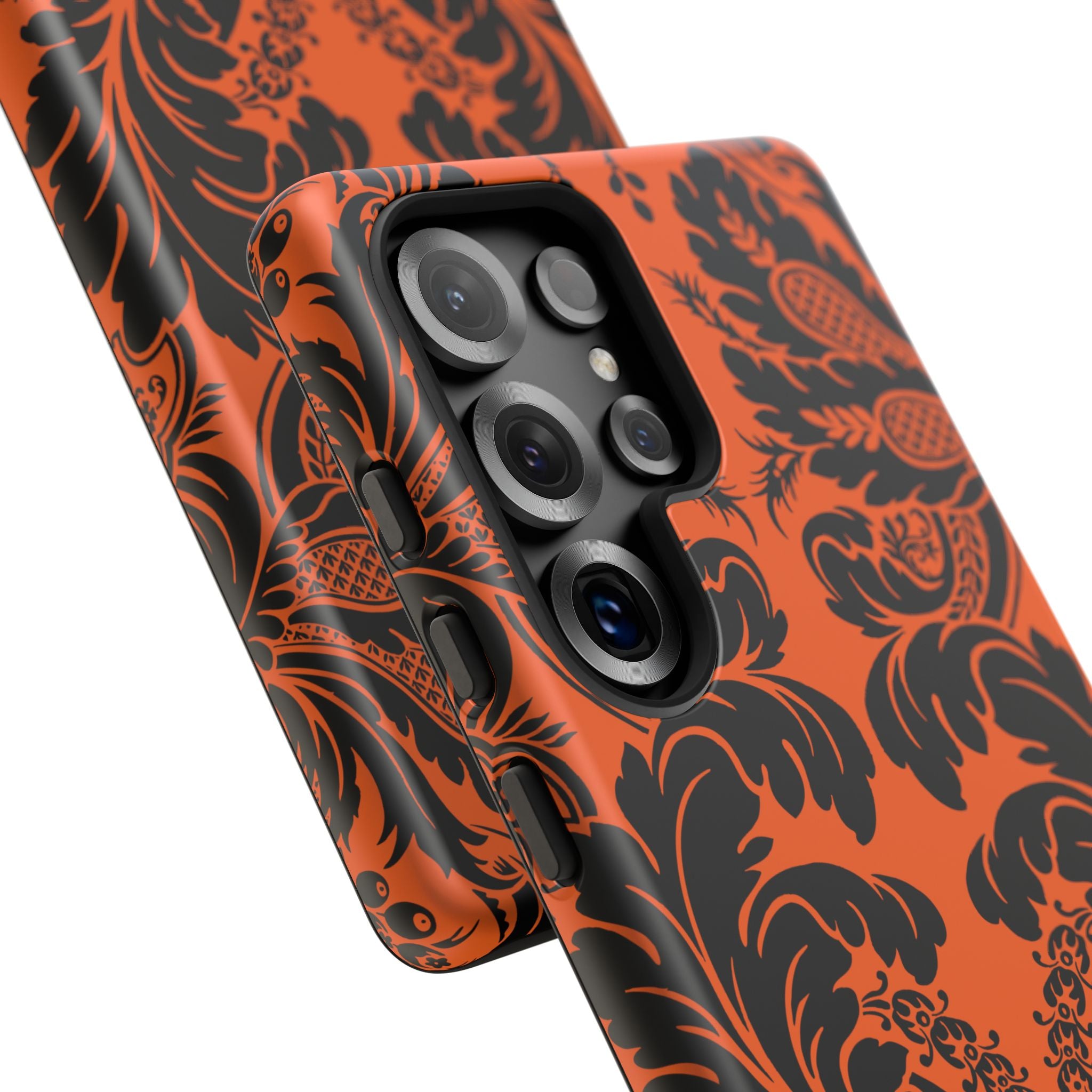 Elegant Phone Case with Orange Floral Design | Tough Cases, Smartphone Cover, Gift for Her, Floral Patterns, Stylish Accessories