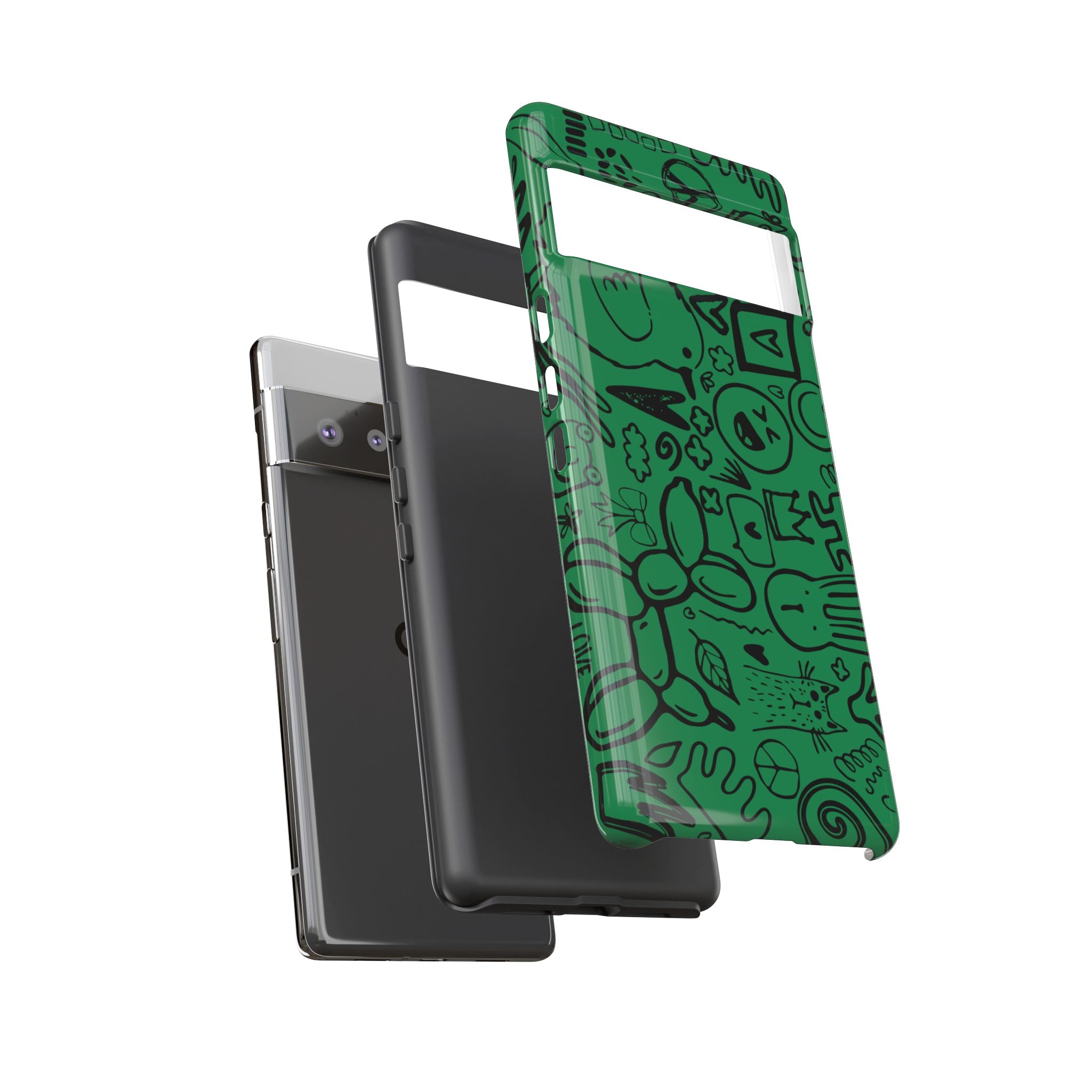 Playful Phone Case, Vibrant Green Tough Case, Quirky Graphic Design, Unique Gift for Kids, Fun Accessories, Christmas, Birthday